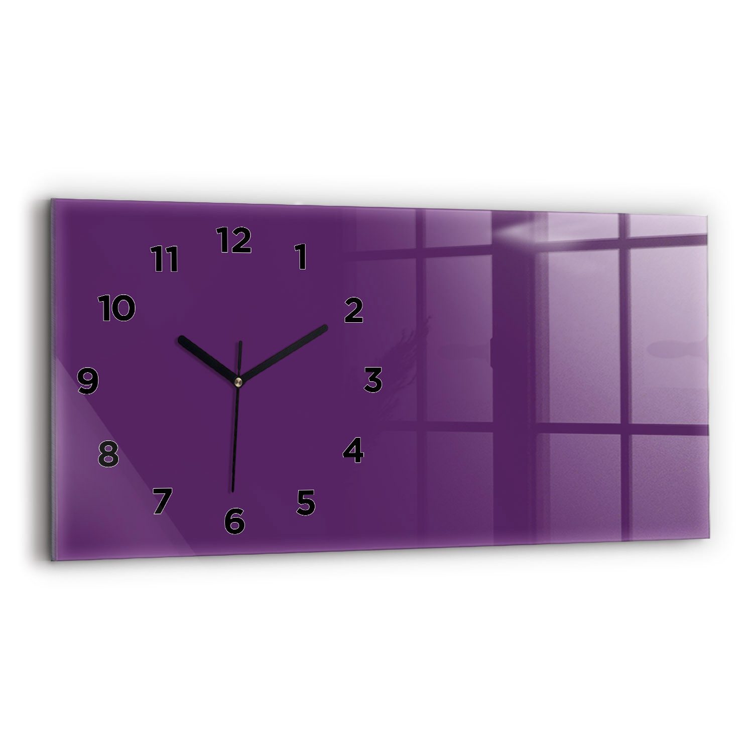 Tulup Wanduhr Wanduhr Glasuhr Rechteckige Wanduhr 60x30 cm Uhr aus Gehärtetem Glas