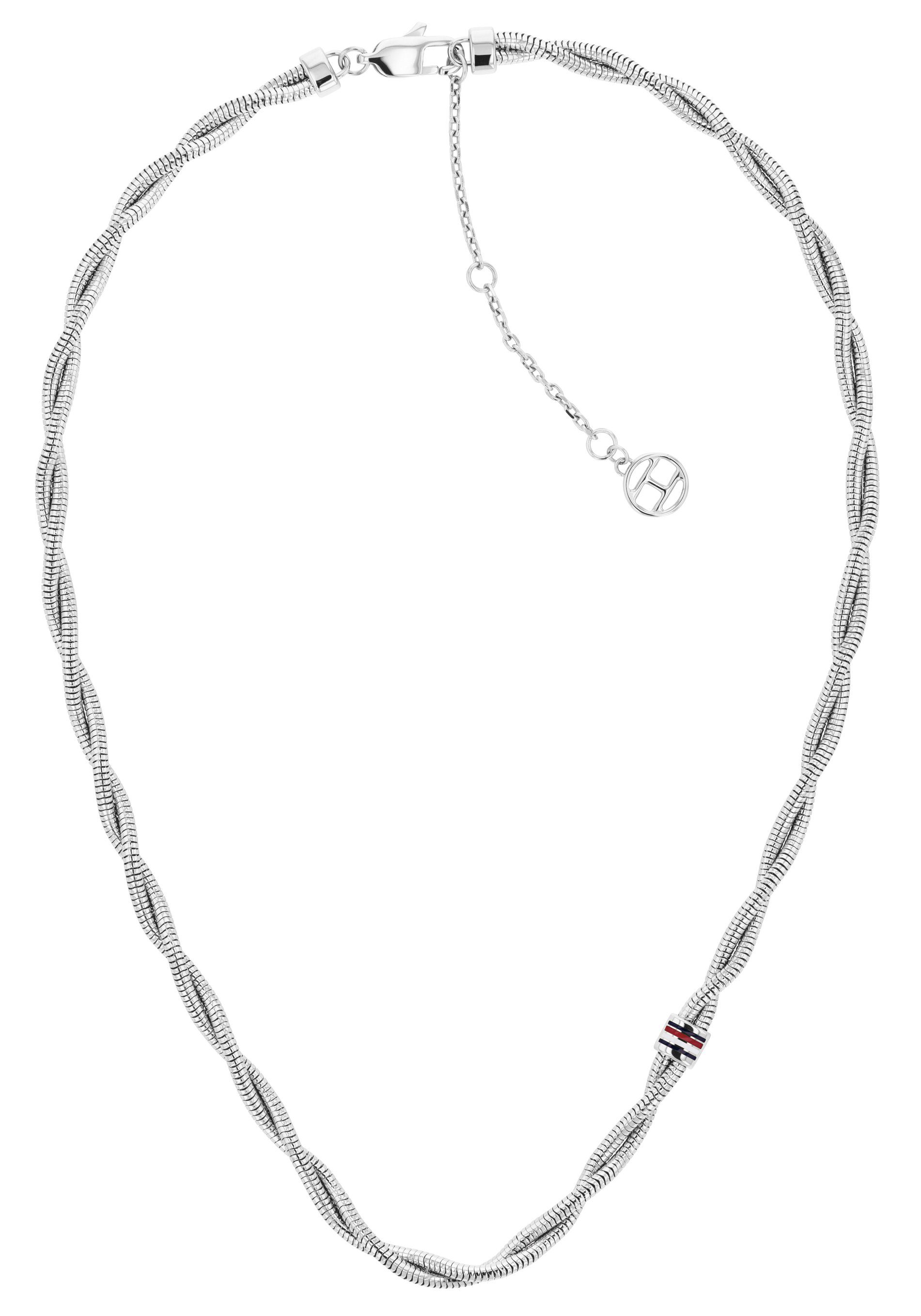 Tommy Hilfiger Kette ohne Anhänger Schmuck Edelstahl Halsschmuck Schlangenkette, mit Zirkonia (synth)