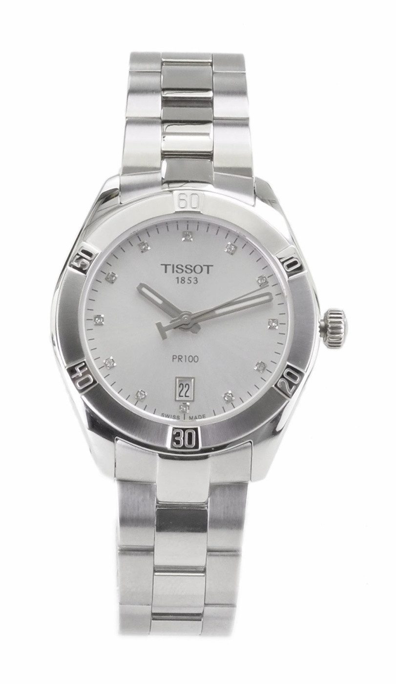 Tissot Quarzuhr Tissot Damen Quarz Uhr PR 100 Sport Chic T1019101103600, (Silber)