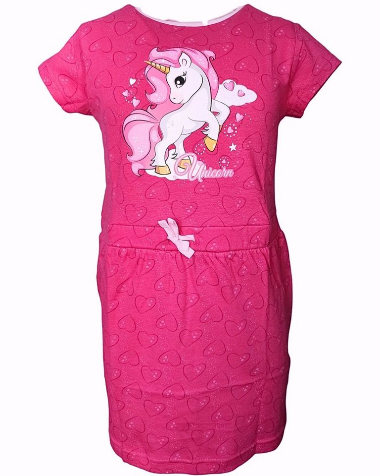 United Essentials Sommerkleid Einhorn Jerseykleid für Mädchen Gr. 98-128 cm