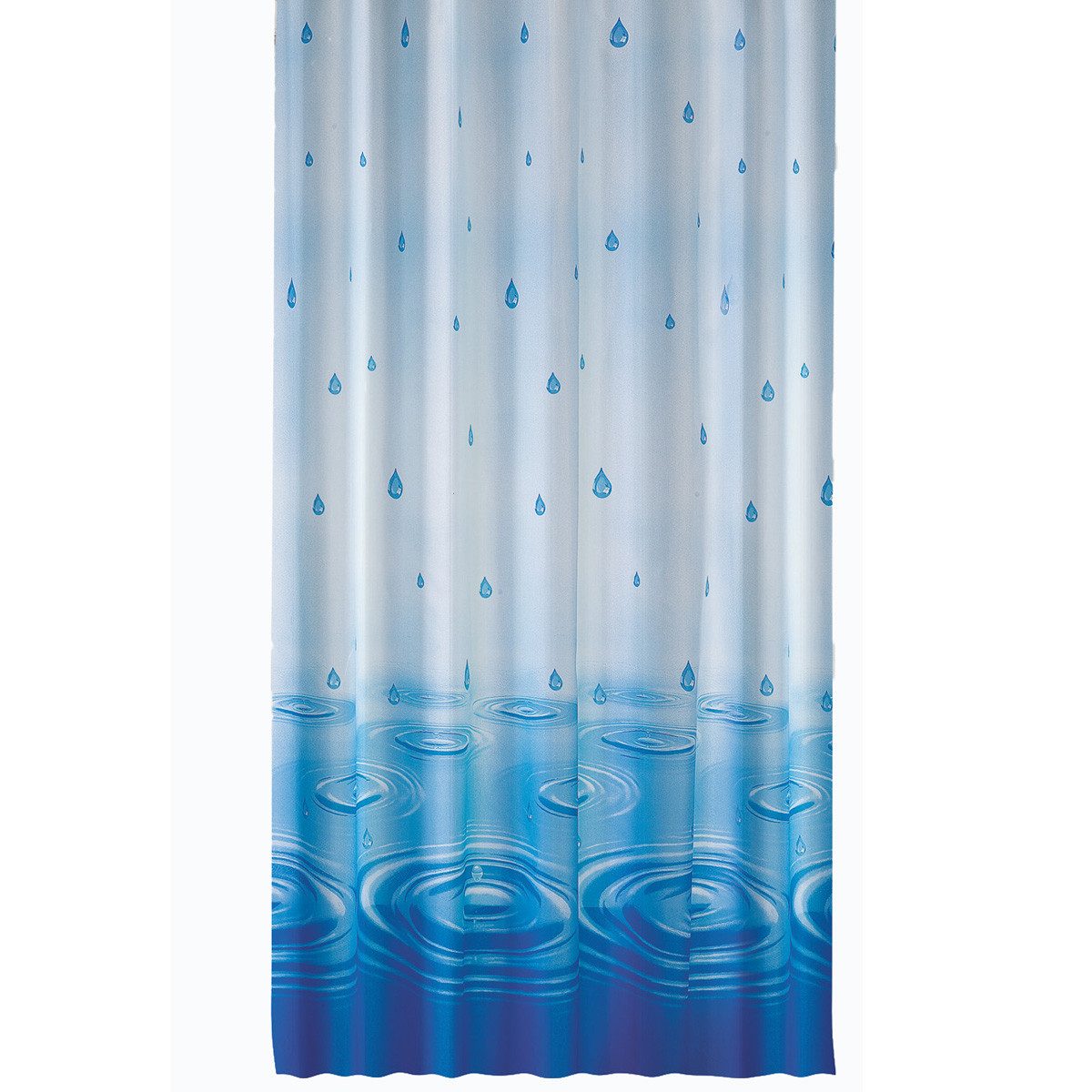 Ekershop Duschvorhang Textil "Wassertropfen Blau" Regen für Duschstange Bre günstig online kaufen