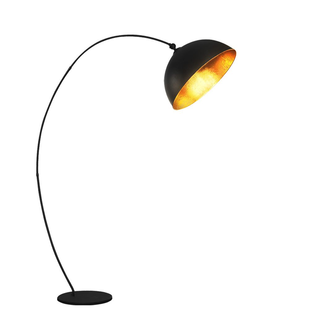 GLOBO LIGHTING Stehlampe, Leuchtmittel nicht inklusive, Bogenleuchte Stehlampe schwarz gold Wohnzimmerlampe Beistellleuchte