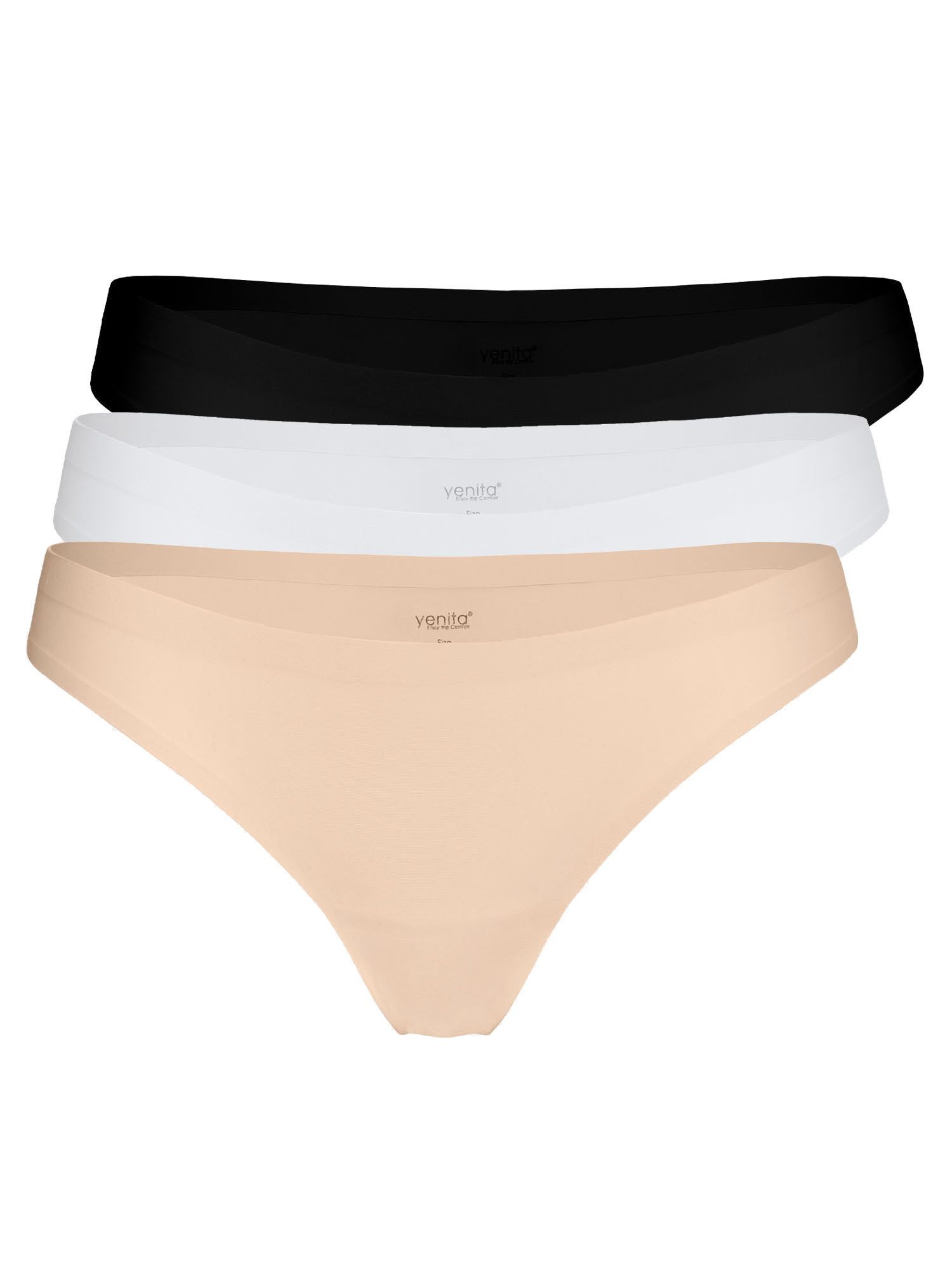 Yenita® String Seamless Tanga (3-St) in angenehmer Microfaserqualität