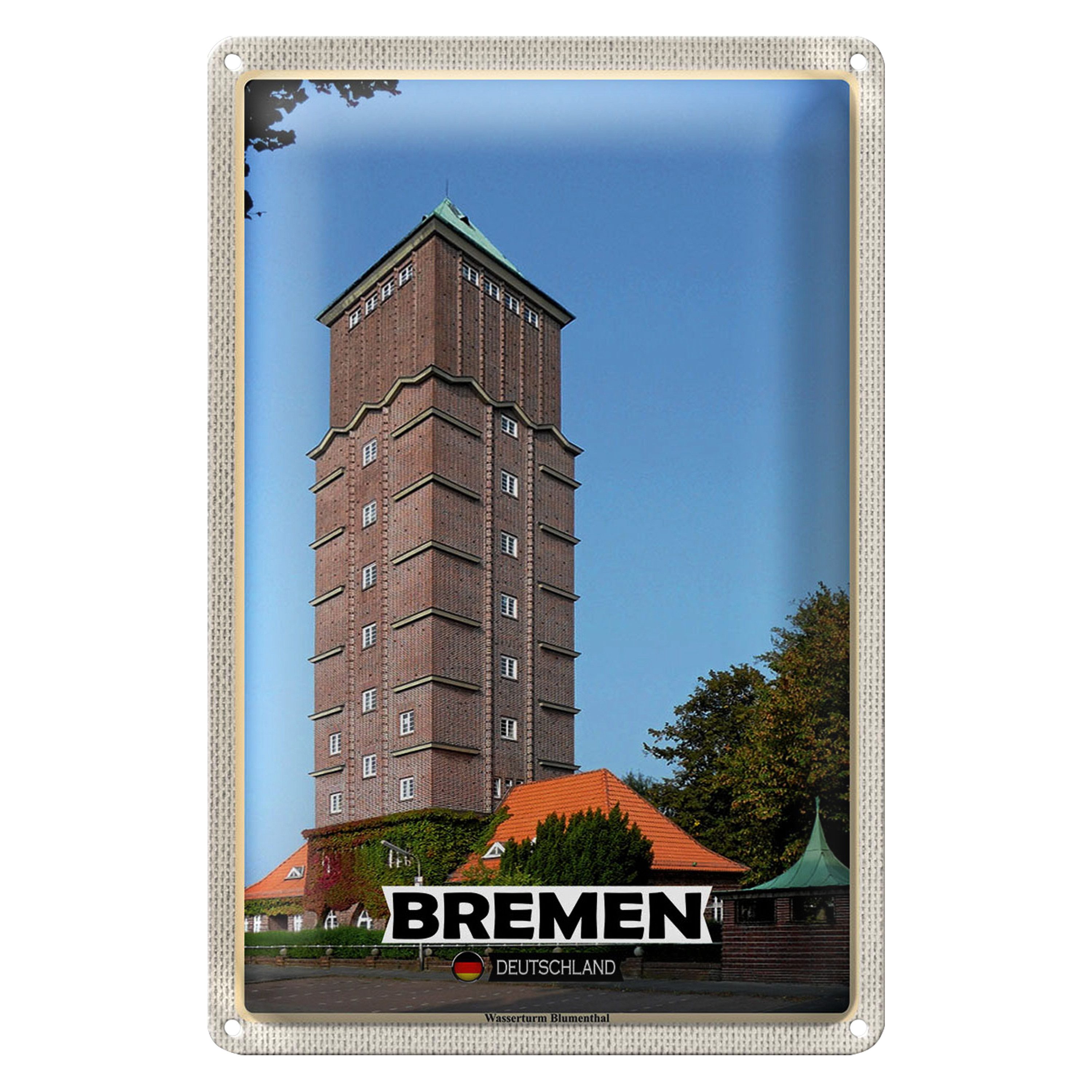 Roomando Metallschild Blechschild Städte Bremen Deutschland Walle Stadt 30x20cm