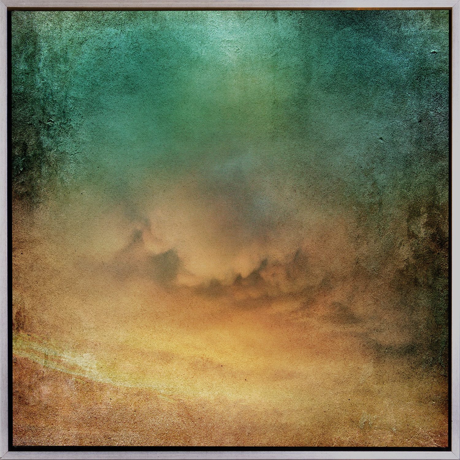 queence Leinwandbild Wolken, Abstrakt, Abstrakte, Kunst, Modern, mit einem Schattenfugenrahmen veredelt