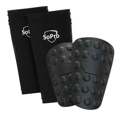 SoPro Schienbeinschutz Schienbeinschoner Fußball für Kinder & Erwachsene + Socken