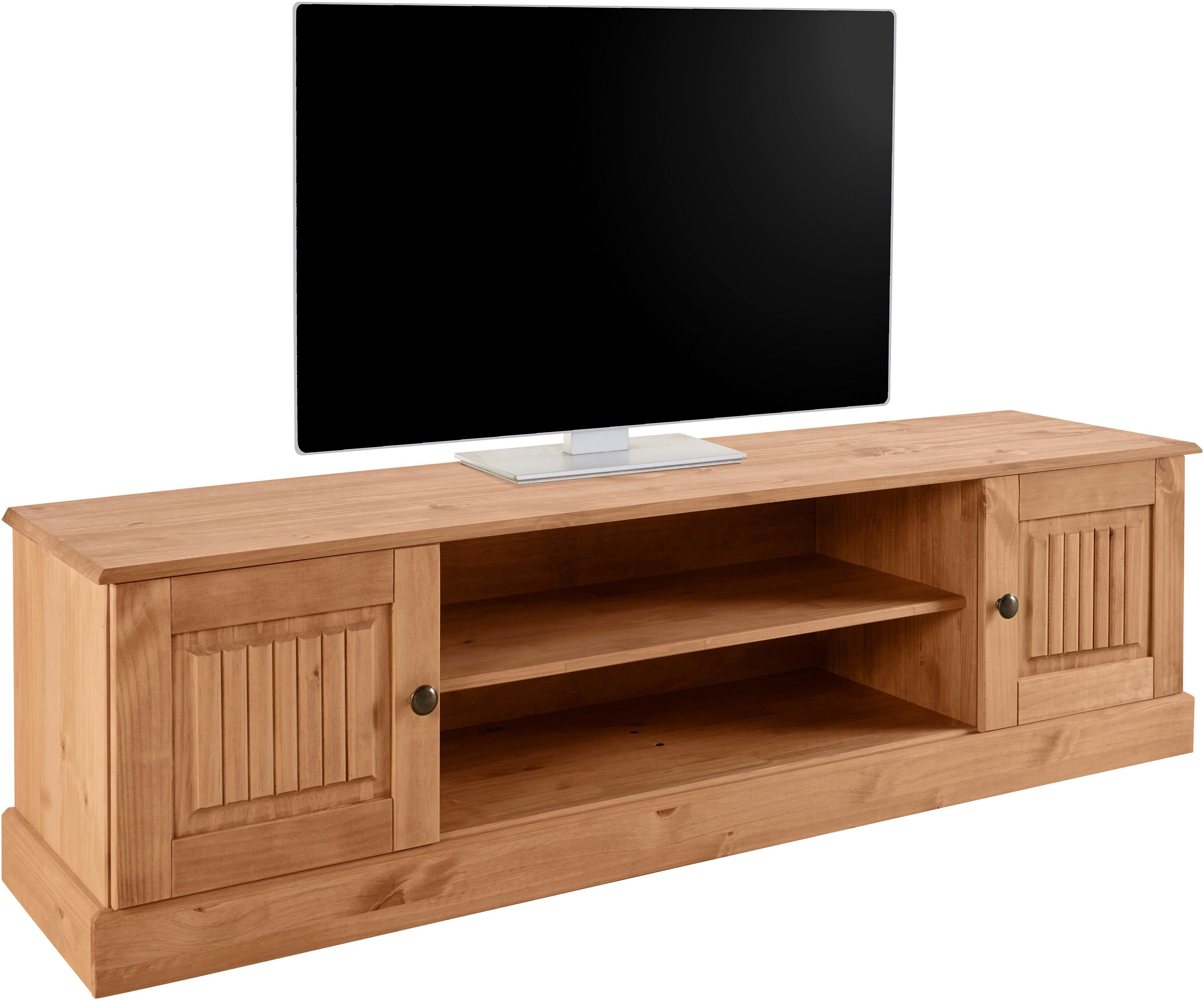 OTTO home Lowboard Liotta, Kommode mit Kabeldurchgang + 1 lose Einlegeboden, massives Kiefernholz