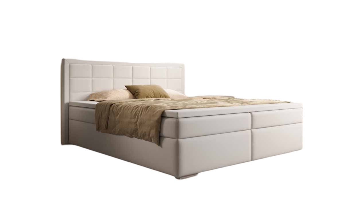 Luxusbetten24 Boxspringbett Athina Kunstleder, mit 5 Gang Bonell Federkern Matratze