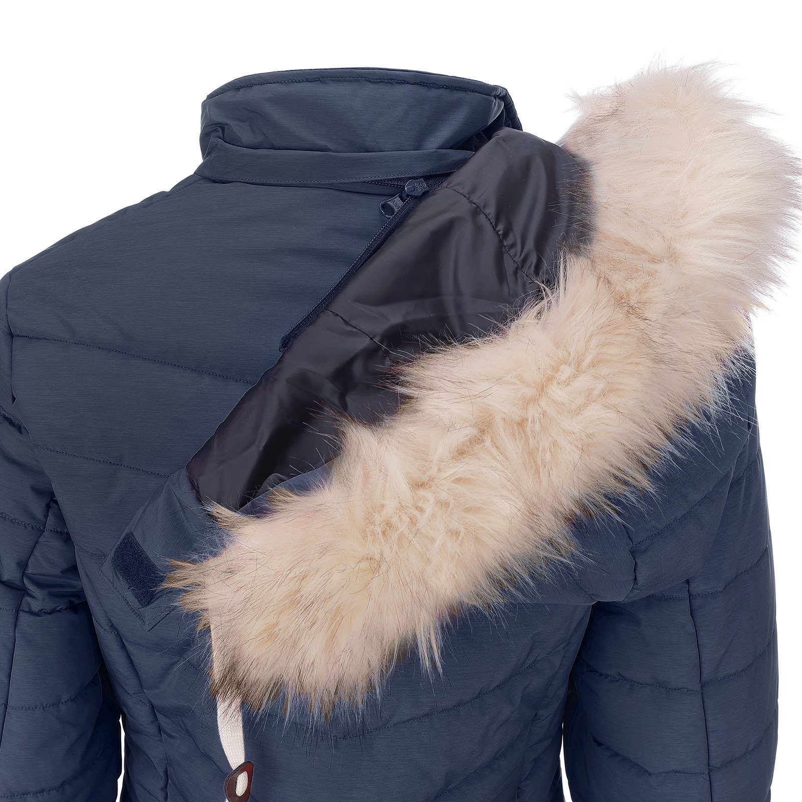 Dry Fashion Steppmantel Damen Winterjacke Steppjacke Göteborg mit abnehmbarer Kapuze
