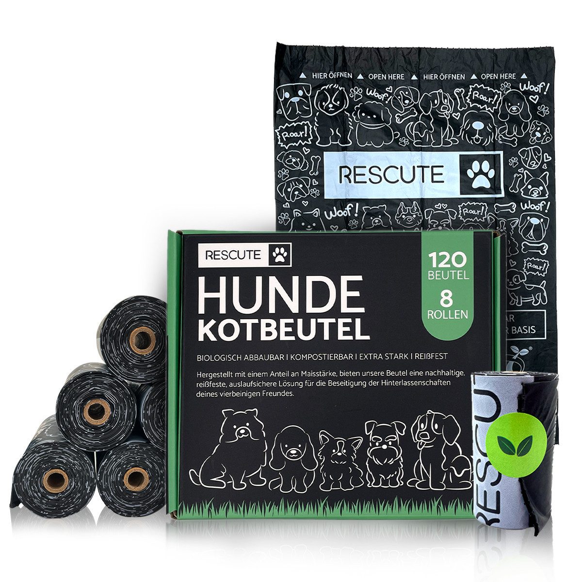 Rescute Hundekotbeutel Biologisch Abbaubar, Kompostierbar, 120 Gassibeutel günstig online kaufen