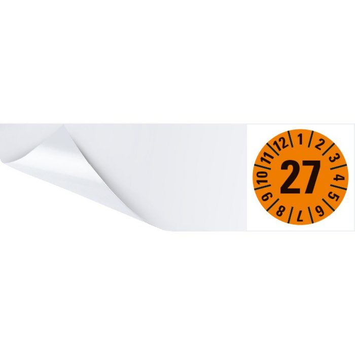 Dreifke Hinweisschild Dreifke® Kabelprüfplakette 27 orange Folie selbstklebend 95x25mm 60/Heft