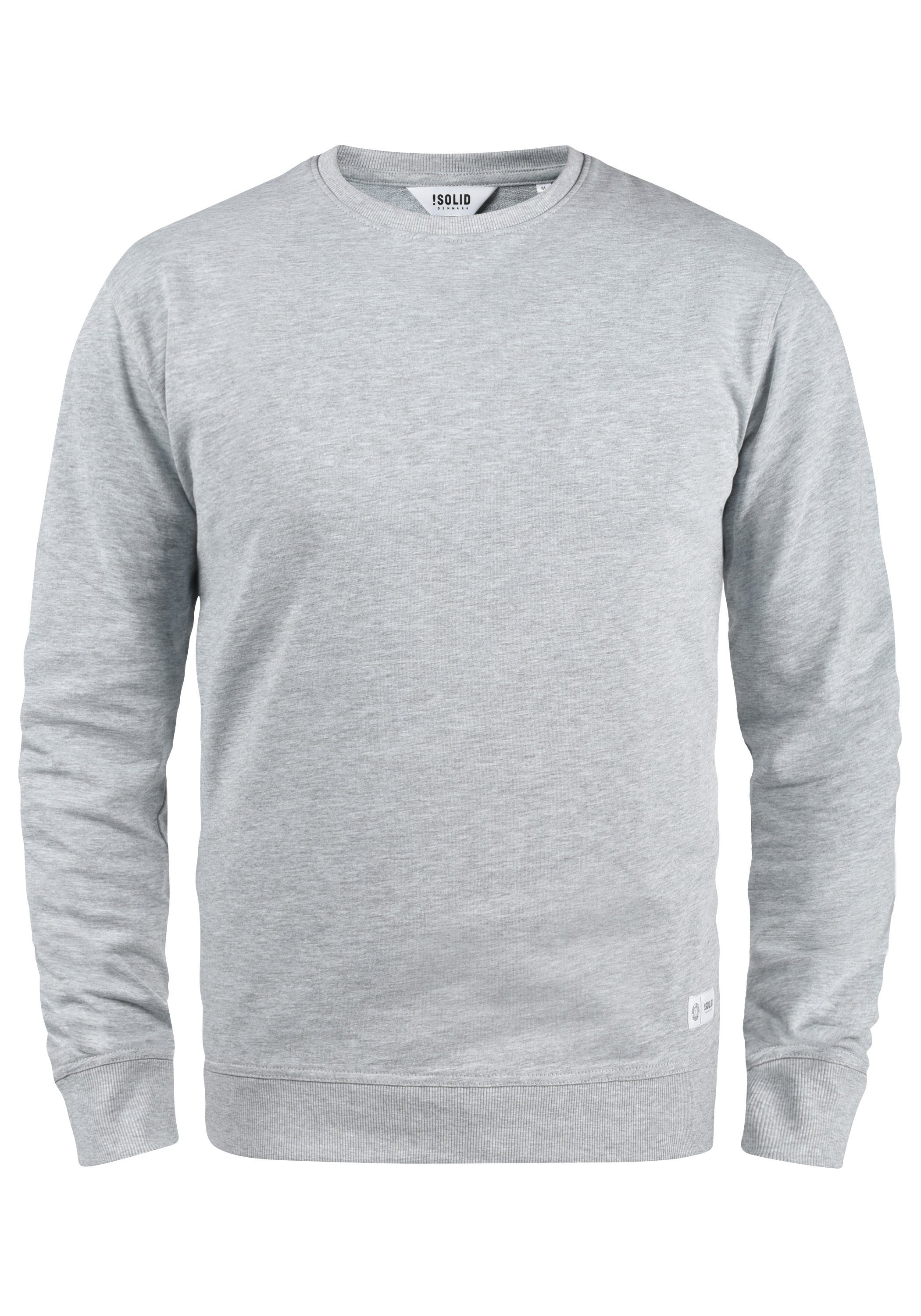 !Solid Sweatshirt SDTarabo Sweatpullover aus Organic Cotton Light Grey Melange (8242)