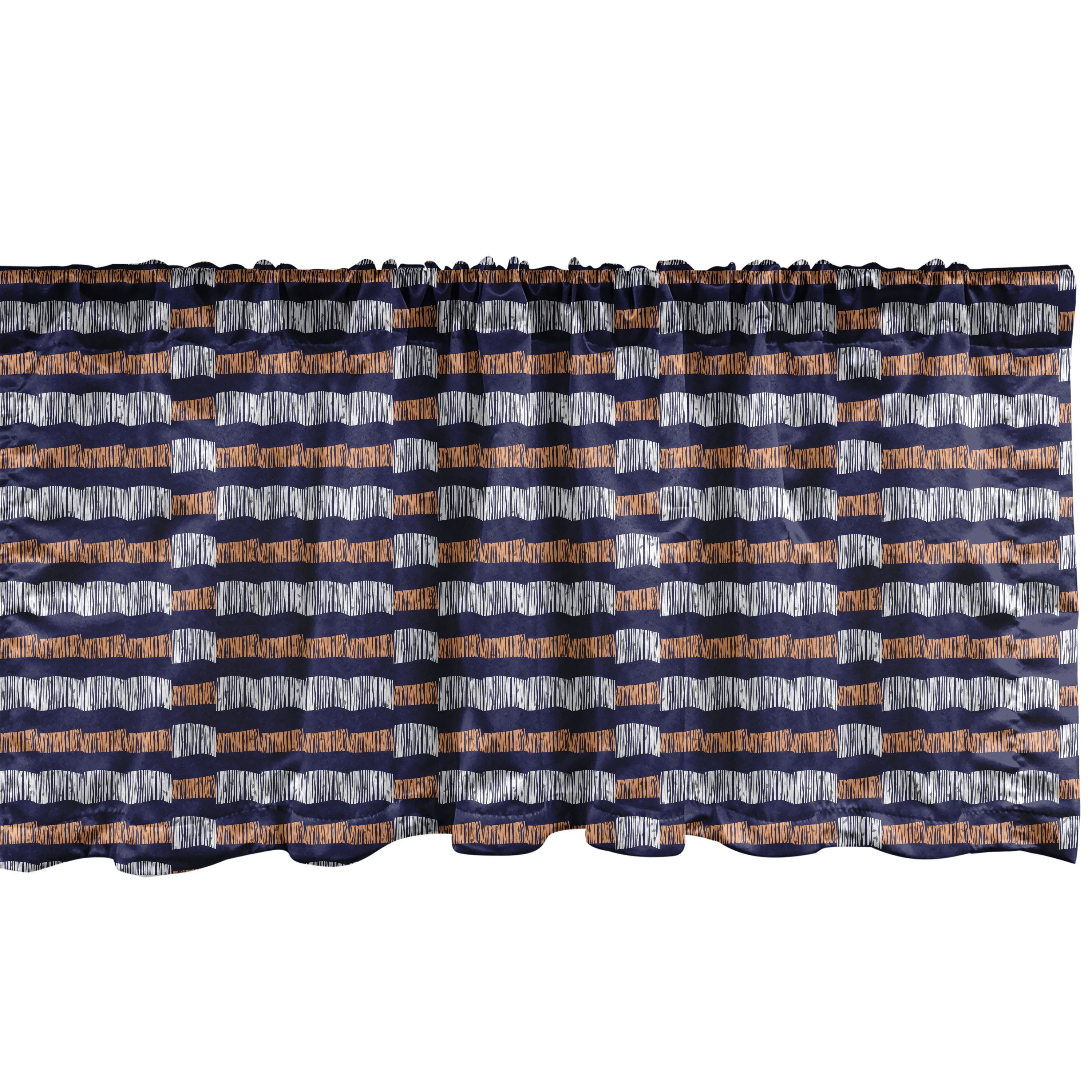 Stangentasche, mit Volant Küche Ethnisch Dekor Schlafzimmer Motiv Abstraktes Scheibengardine Abakuhaus, Vorhang für Microfaser,