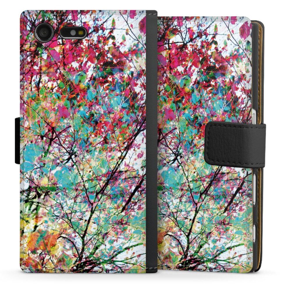 DeinDesign Handyhülle Malerei Blätter Kunst Autumn8, Sony Xperia X Compact Hülle Handy Flip Case Wallet Cover