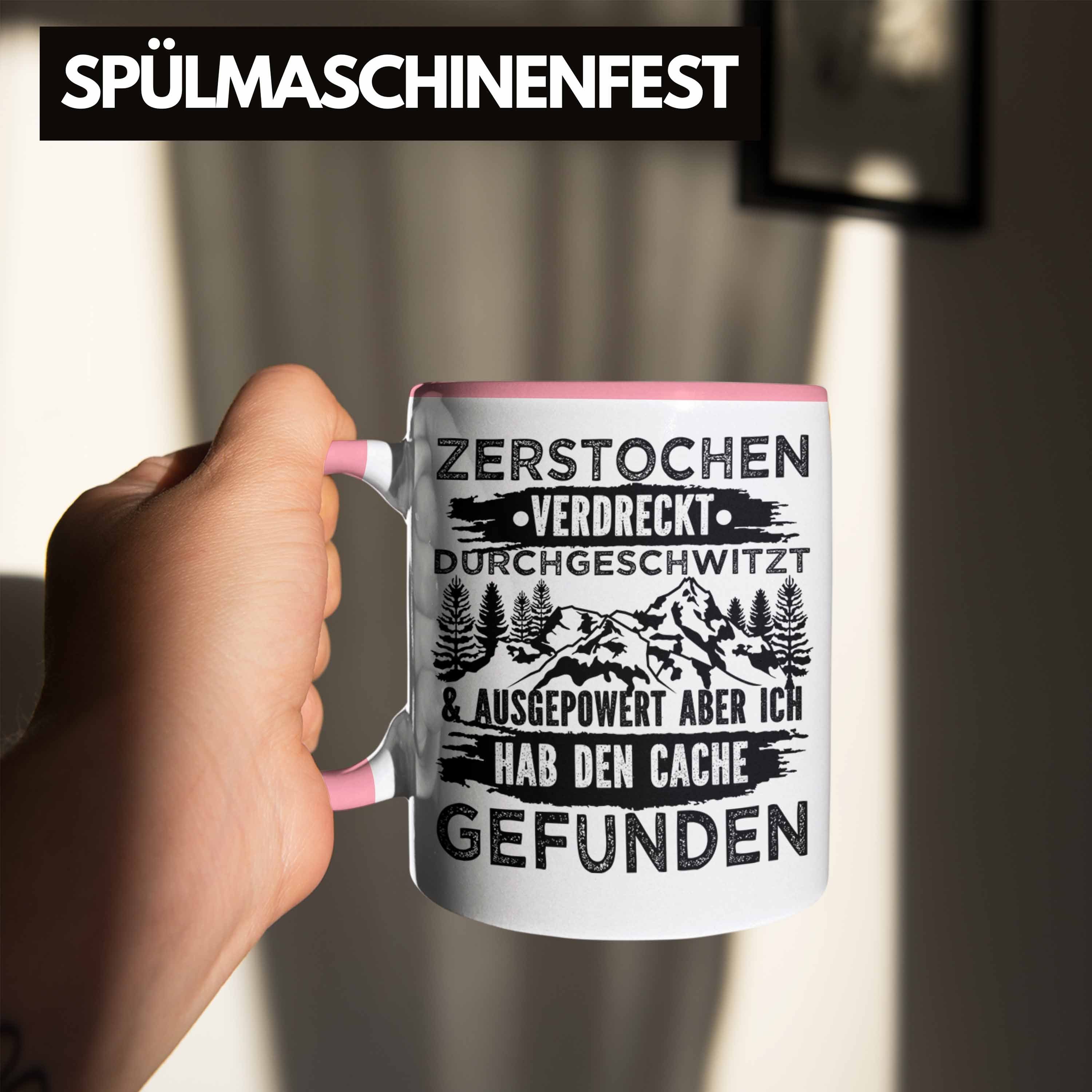 Geburtstag Tasse Rosa GPS-Schnitzeljag Geocacher Nur Noch Einen Geschenk Geocaching Trendation Geschenkidee Tasse Ausgepowert Pfadfinder - Trendation