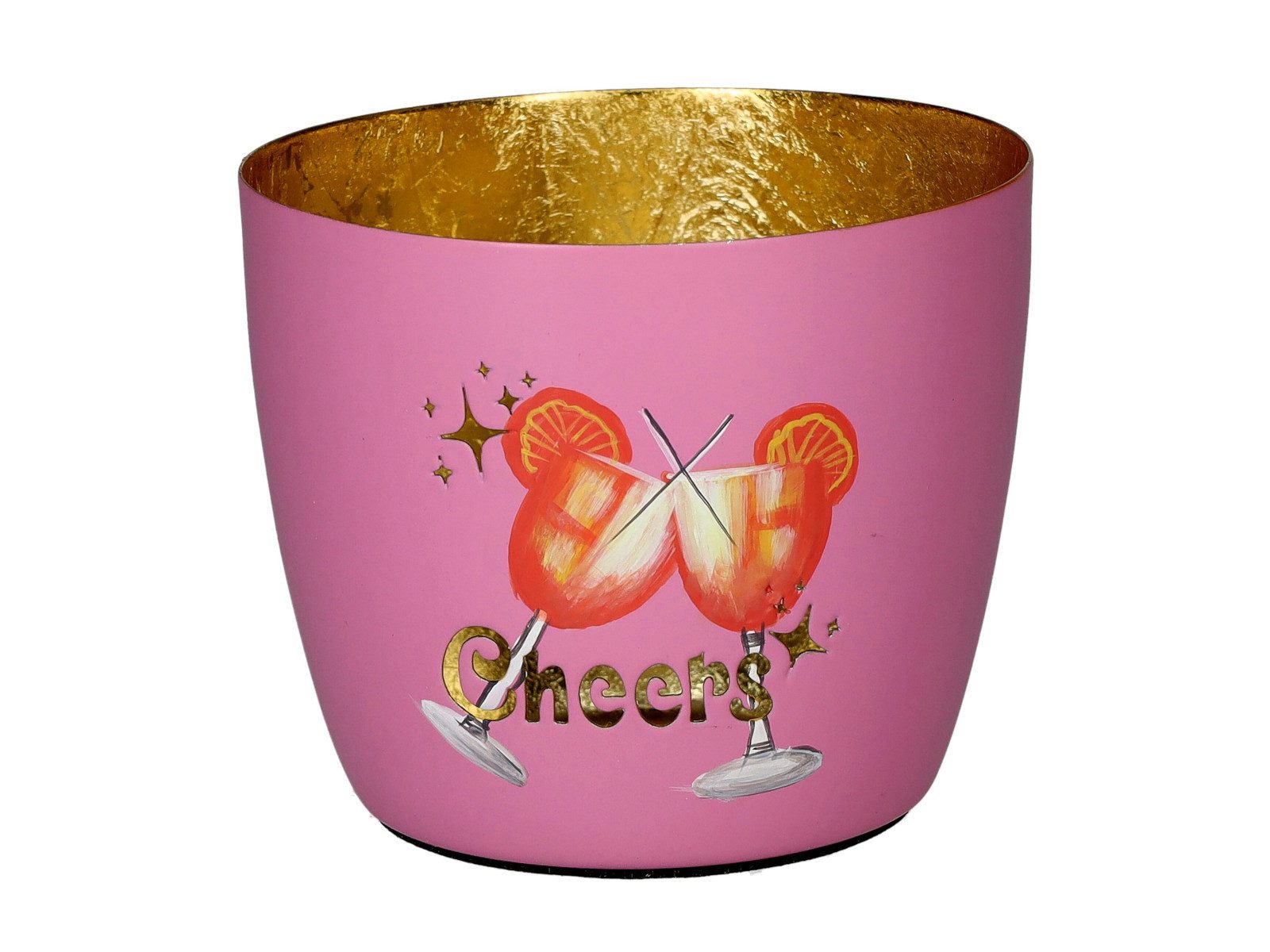Giftcompany Windlicht Madras Windlicht M Cheers rosa/gold 8,5cm