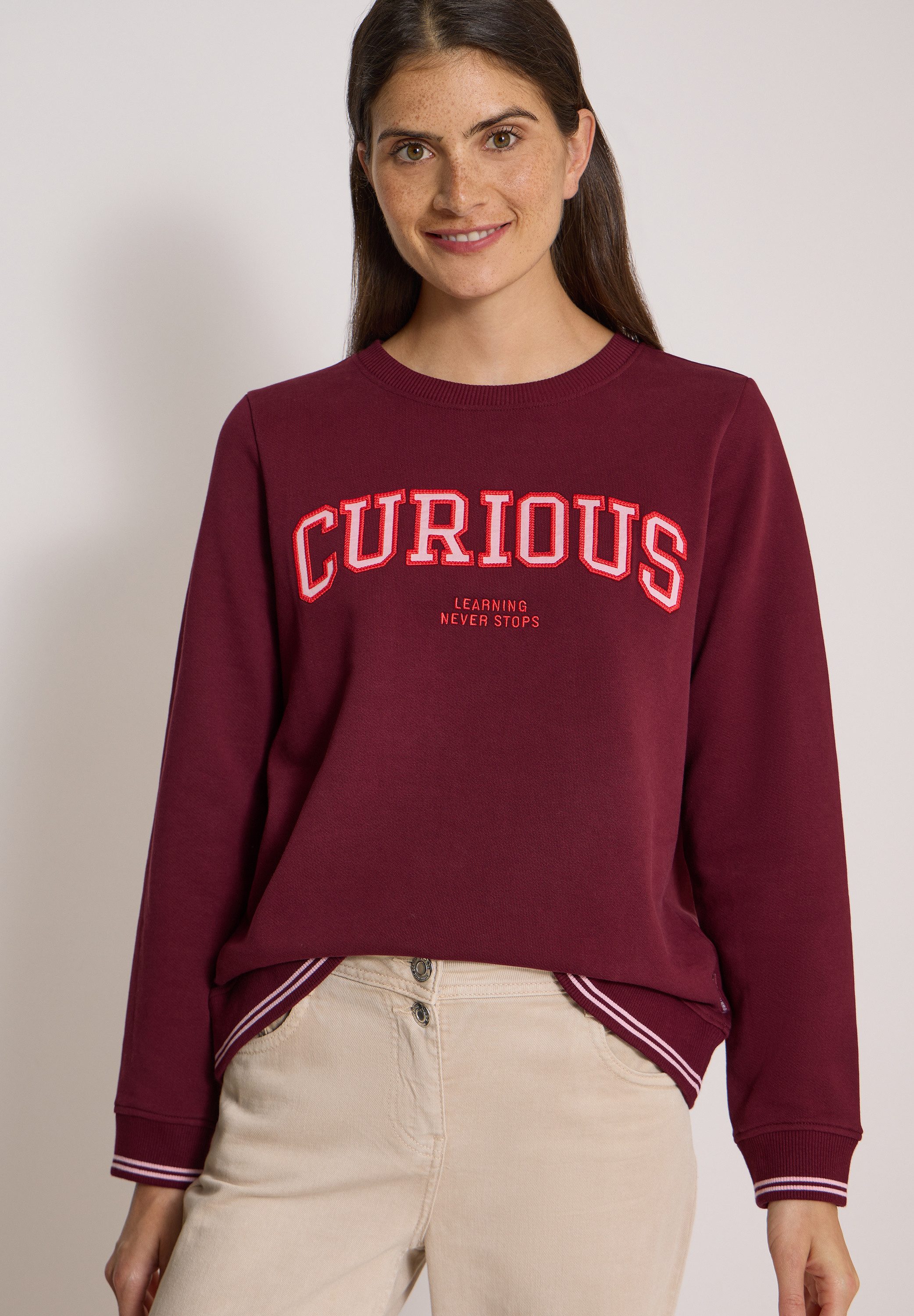 CECIL Sweater mit Rundhals und Stickerei