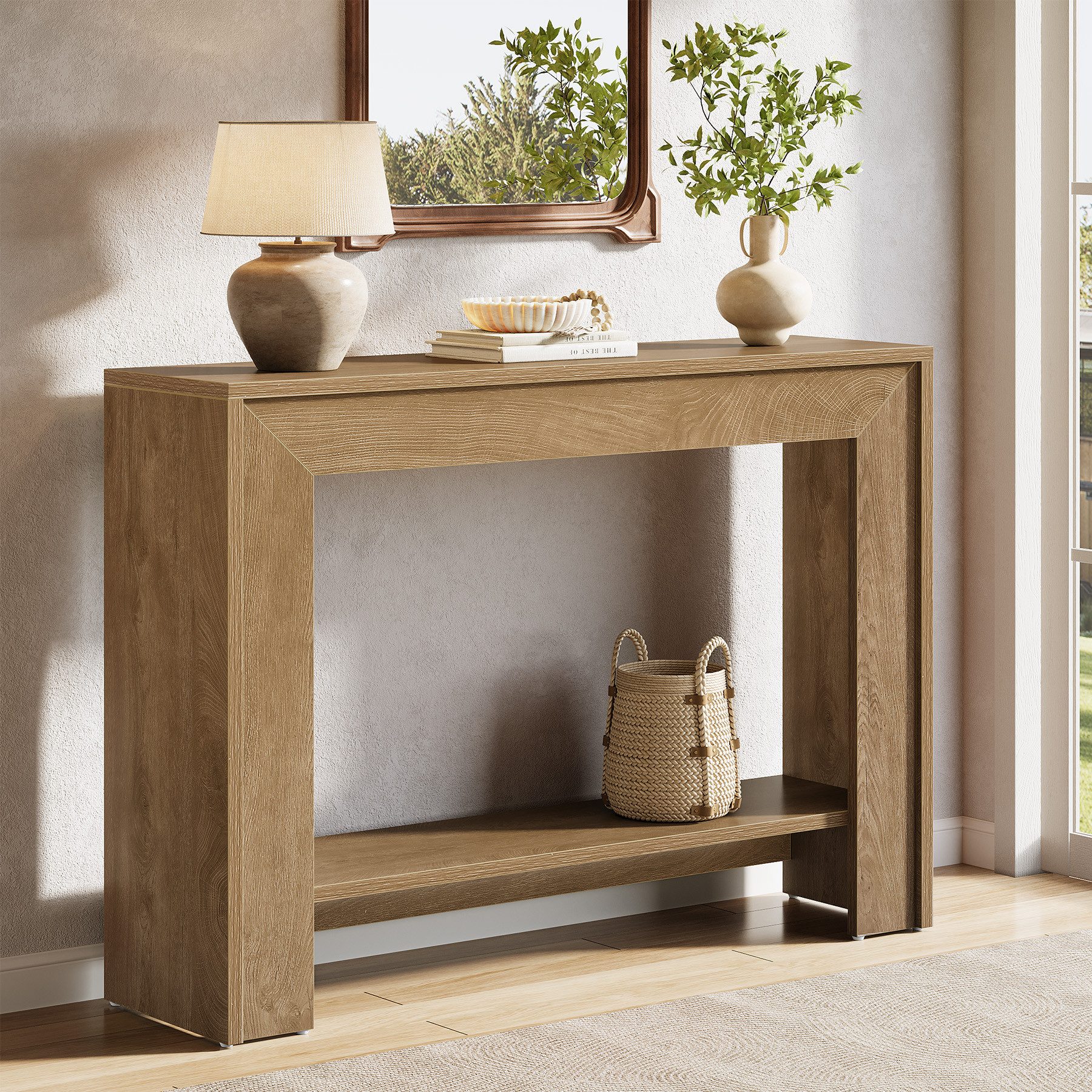 Tribesigns Konsolentisch 105 cm schmaler Flurtisch mit Stauraum, Sofatisch hinter der Couch