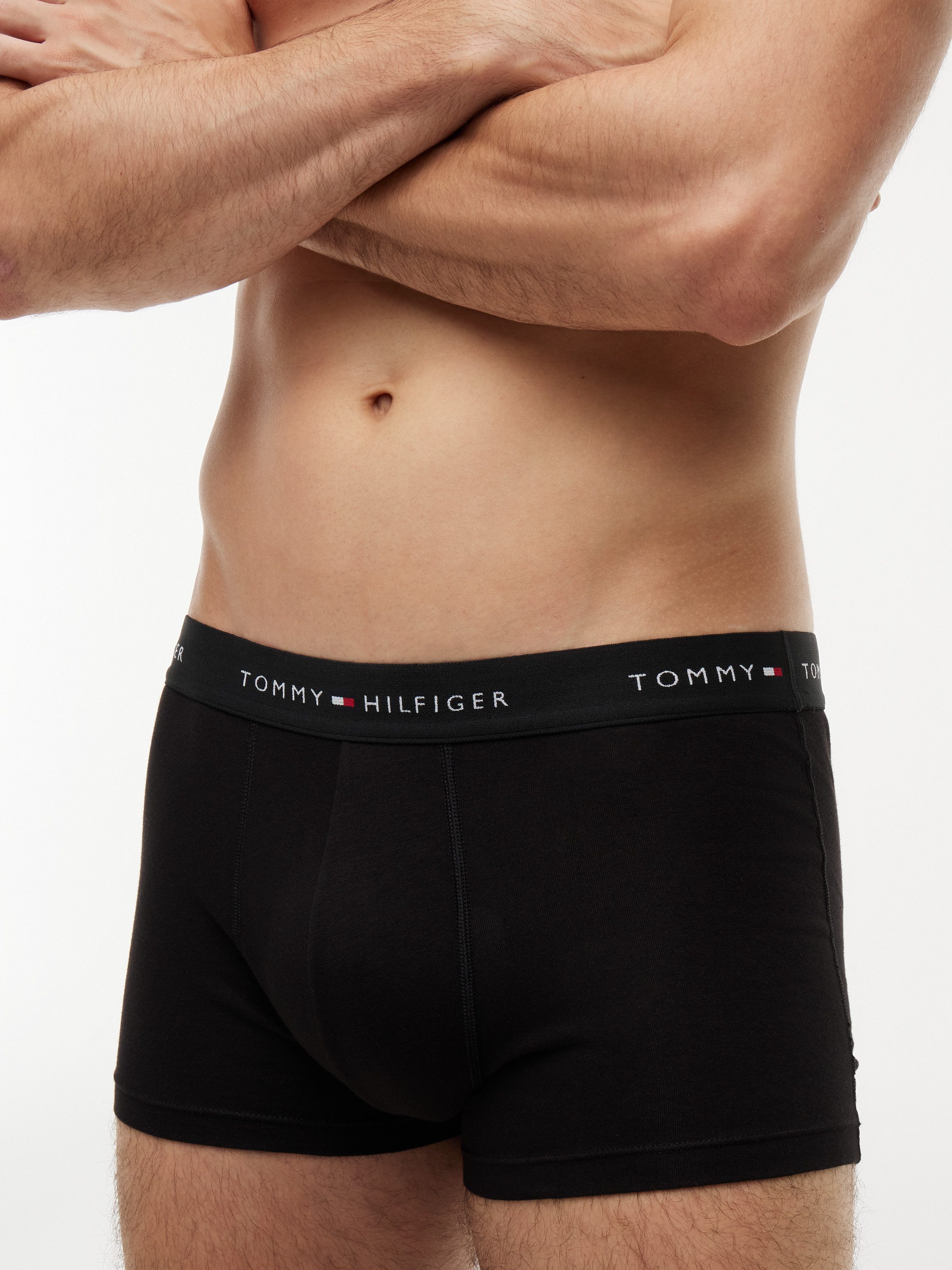 Tommy Hilfiger Underwear Trunk TRUNK 3 PACK (3-St) mit kontrastfarbenem Logobund
