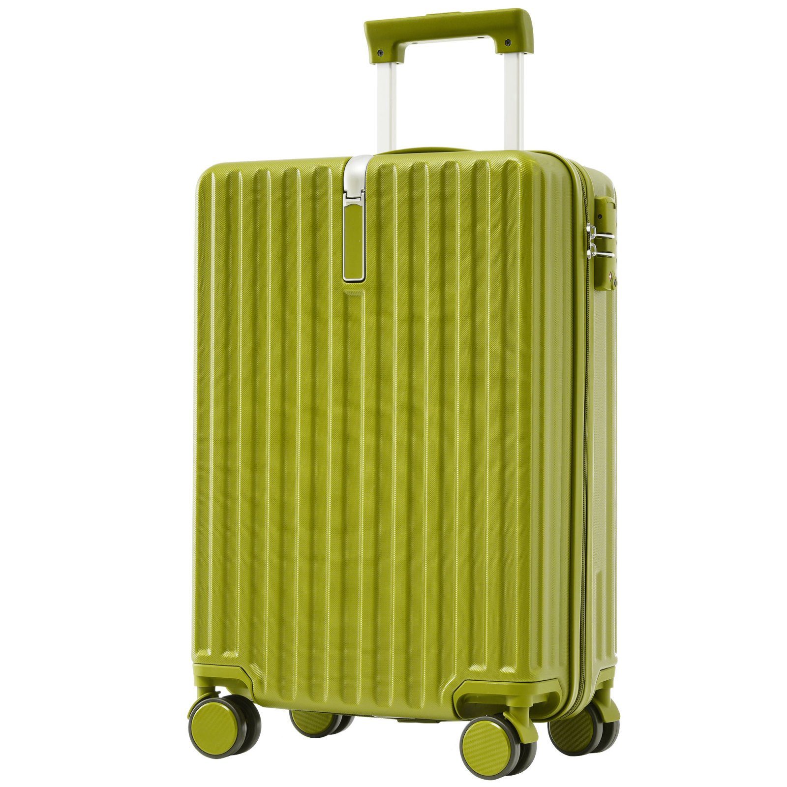 SEEZSSA Koffer 1tlg Reisekoffer, Handgepäck 4 Rollen, Rollkoffer aus ABS-Material, , FarbenModisches leichtes Gepäck 55x36x21cm grün