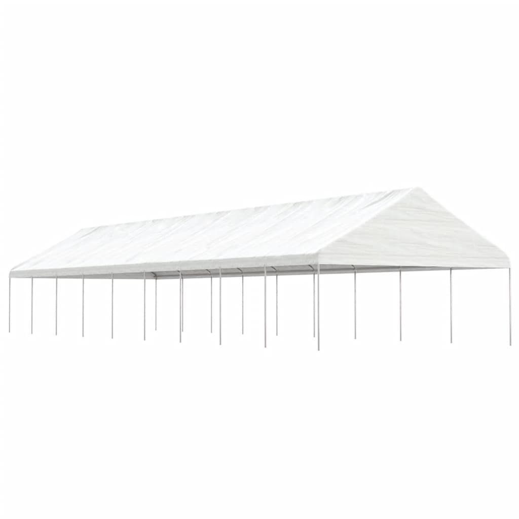 vidaXL Partyzelt Pavillon mit Dach Weiß 20,07x5,88x3,75 m Polyethylen