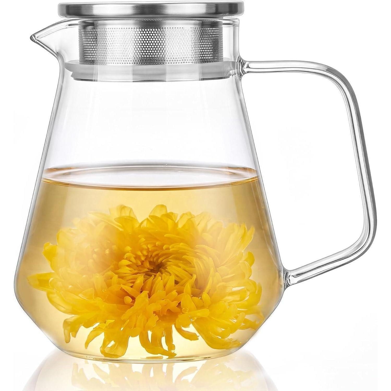 LuxusKollektion Teekanne Glas Teekanne 900ml mit Filter