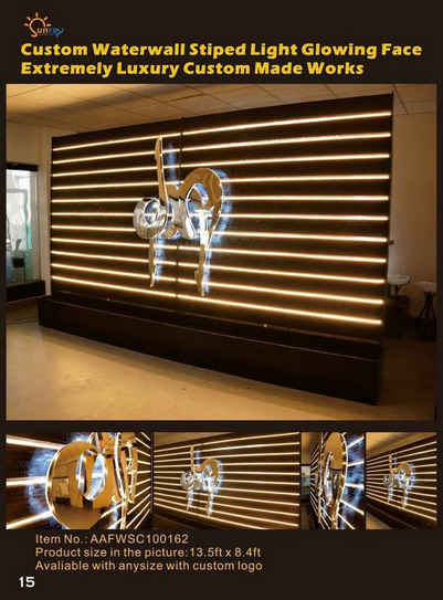 JVmoebel Wandpaneel, Wandpaneel Wasserwand LED Design Wände Trennwand Wasser Fall Firmen