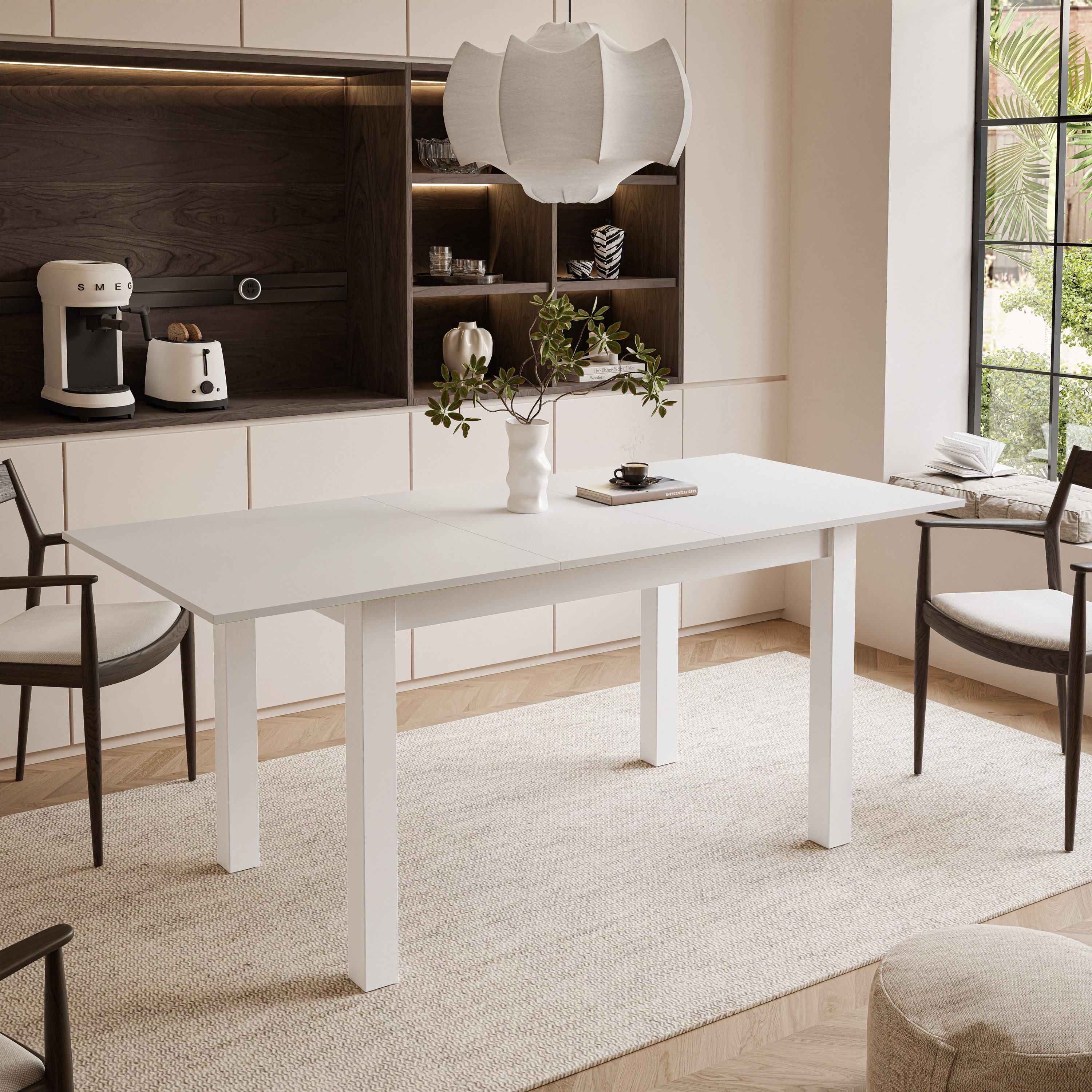 Lookway Klapptisch Ausklappbarer Tisch für 6-8 Personen Wohnzimmer ARTON 140 cm, Breite: 140-195