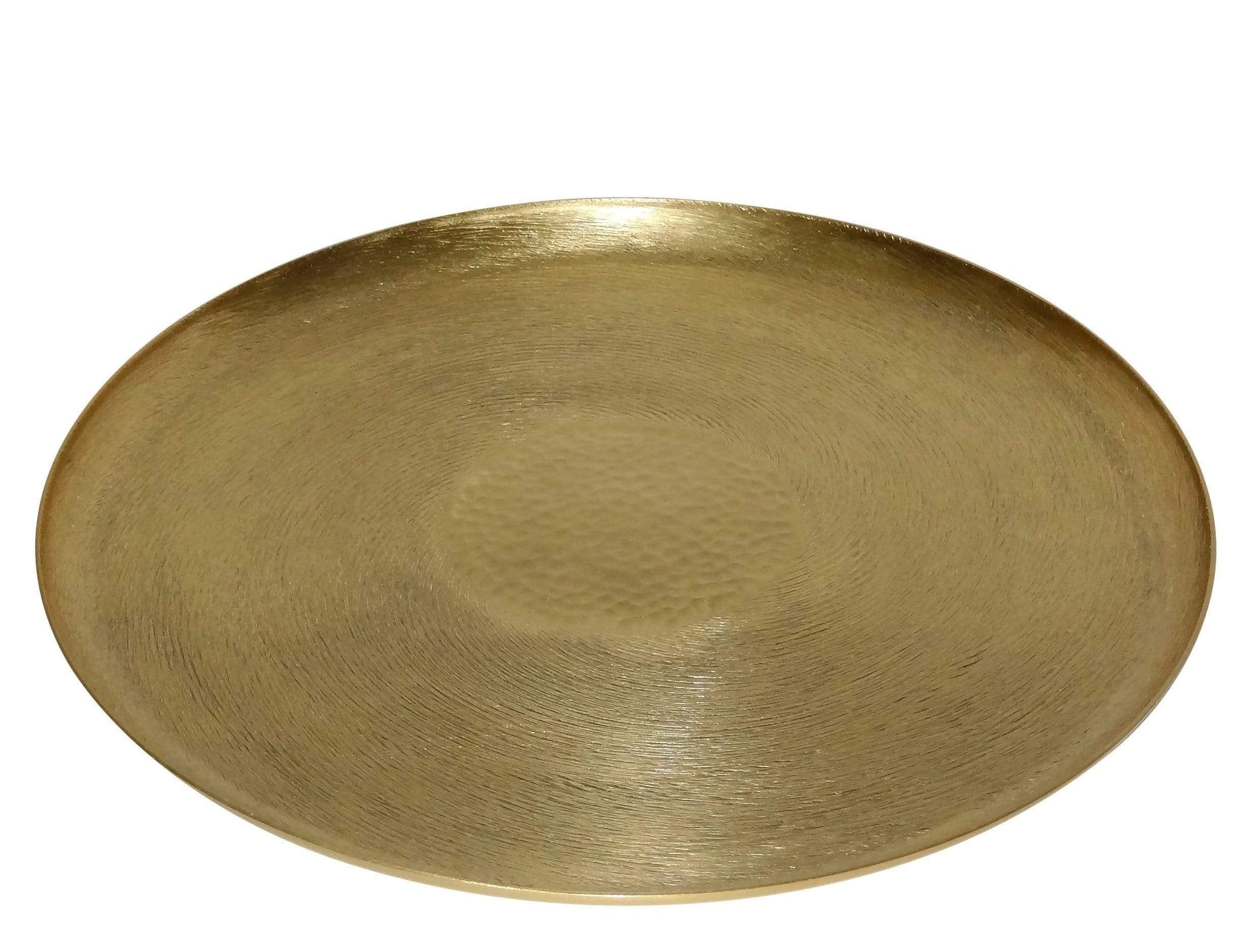 Dekotablett Tepsi Ø37cm gehämmert in Gold und Silber