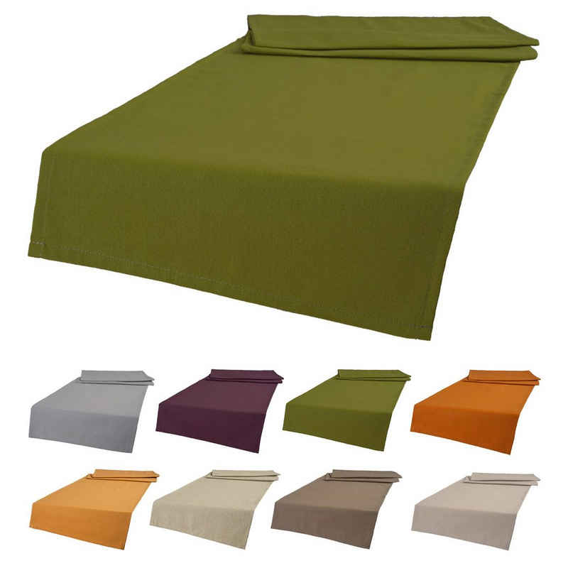 beties Tischläufer Wunschton (1-tlg, 1 Stück), Tischläufer ca. 40x130 cm, unifarben, einfarbig moosbild-grün