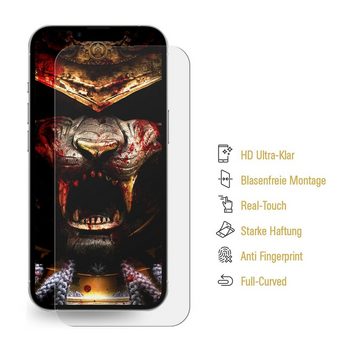 Protectorking Schutzfolie 2x Displayschutzfolie für Apple iPhone 14 Plus 3D KLAR FULL COVER, (2-Stück), flexible Displayschutzfolie, PREMIUM QUALITÄT 3D-KLAR