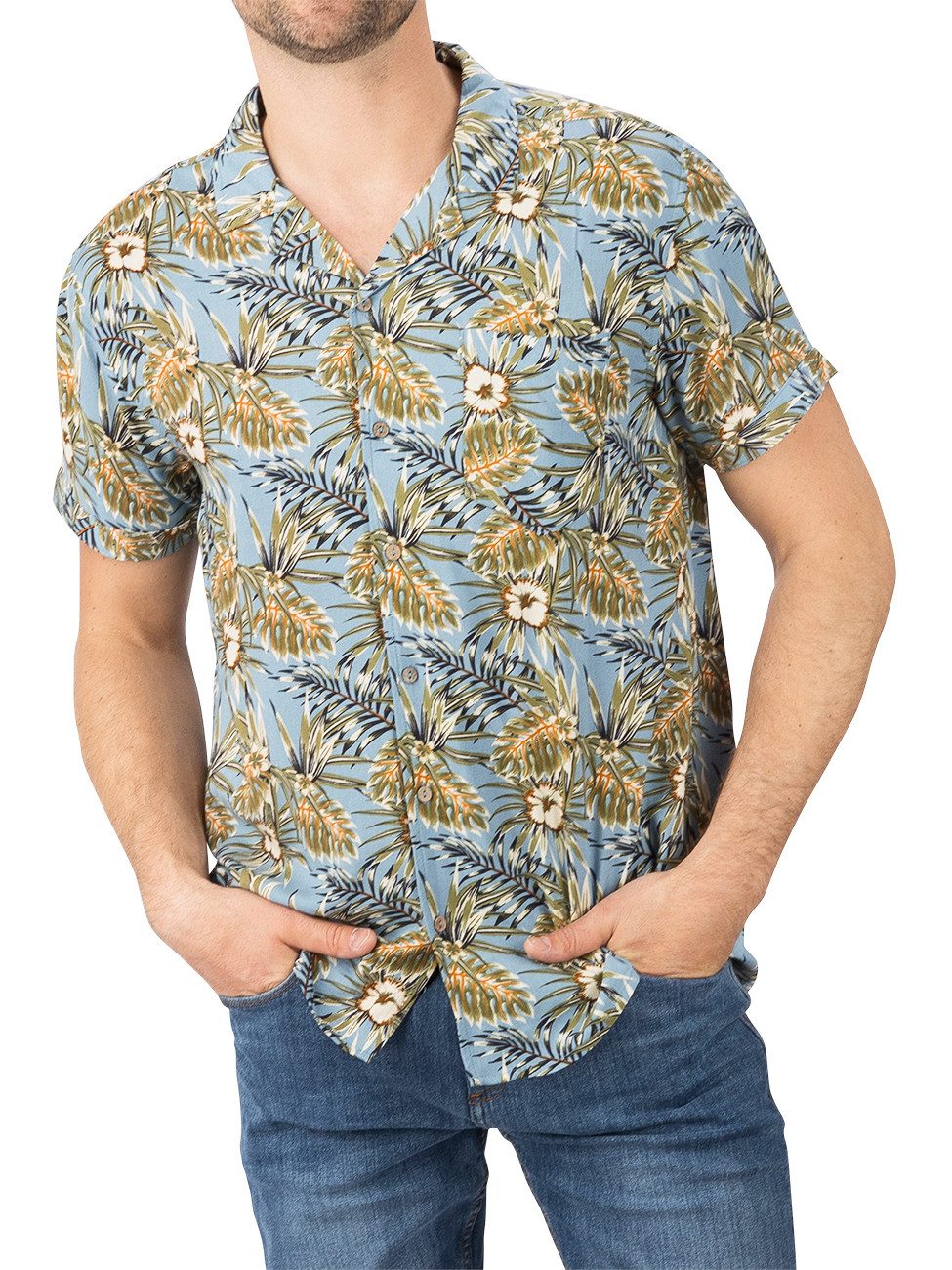 riverso Hawaiihemd Herren Sommerhemd RIVMick Regular Fit (1-tlg)