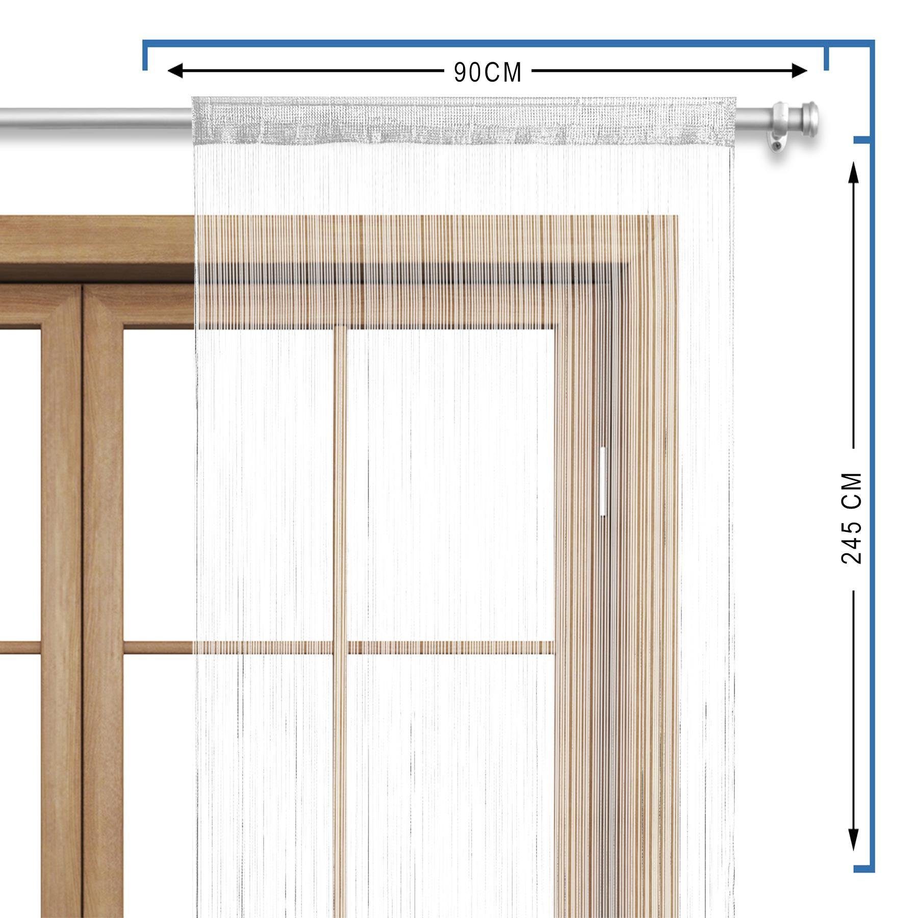 wometo Fadenvorhang Fadenvorhang weiß (1 St), Stangendurchzug, halbtranspar günstig online kaufen