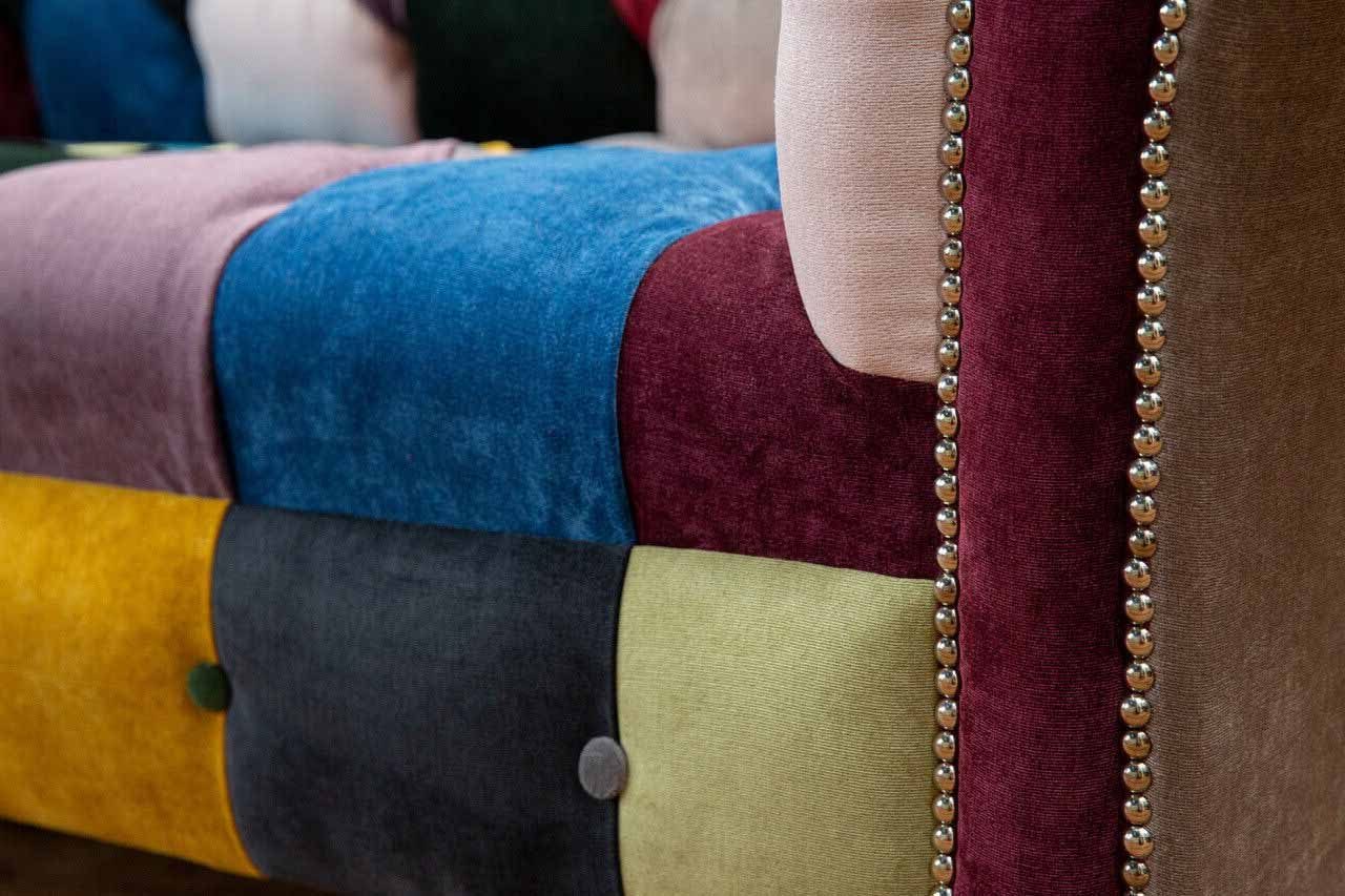 JVmoebel Chesterfield-Sofa, Sofa Chesterfield Design Klassisch Mehrfarbig Dreisitzer Sofas