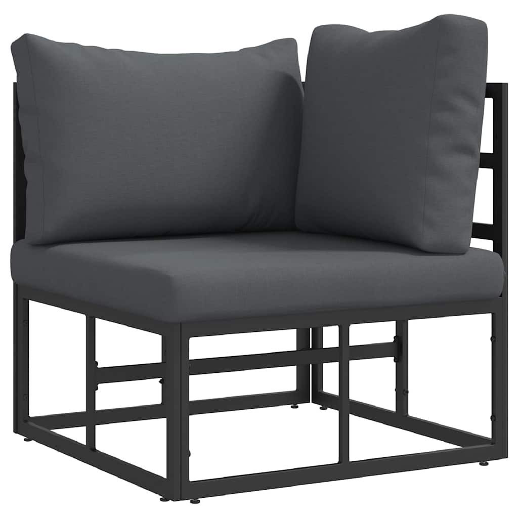 vidaXL Sofaelement Gartenmöbel Schwarz und Anthrazit 71,5 x 71,5 x 71 cm Metall (1 St)