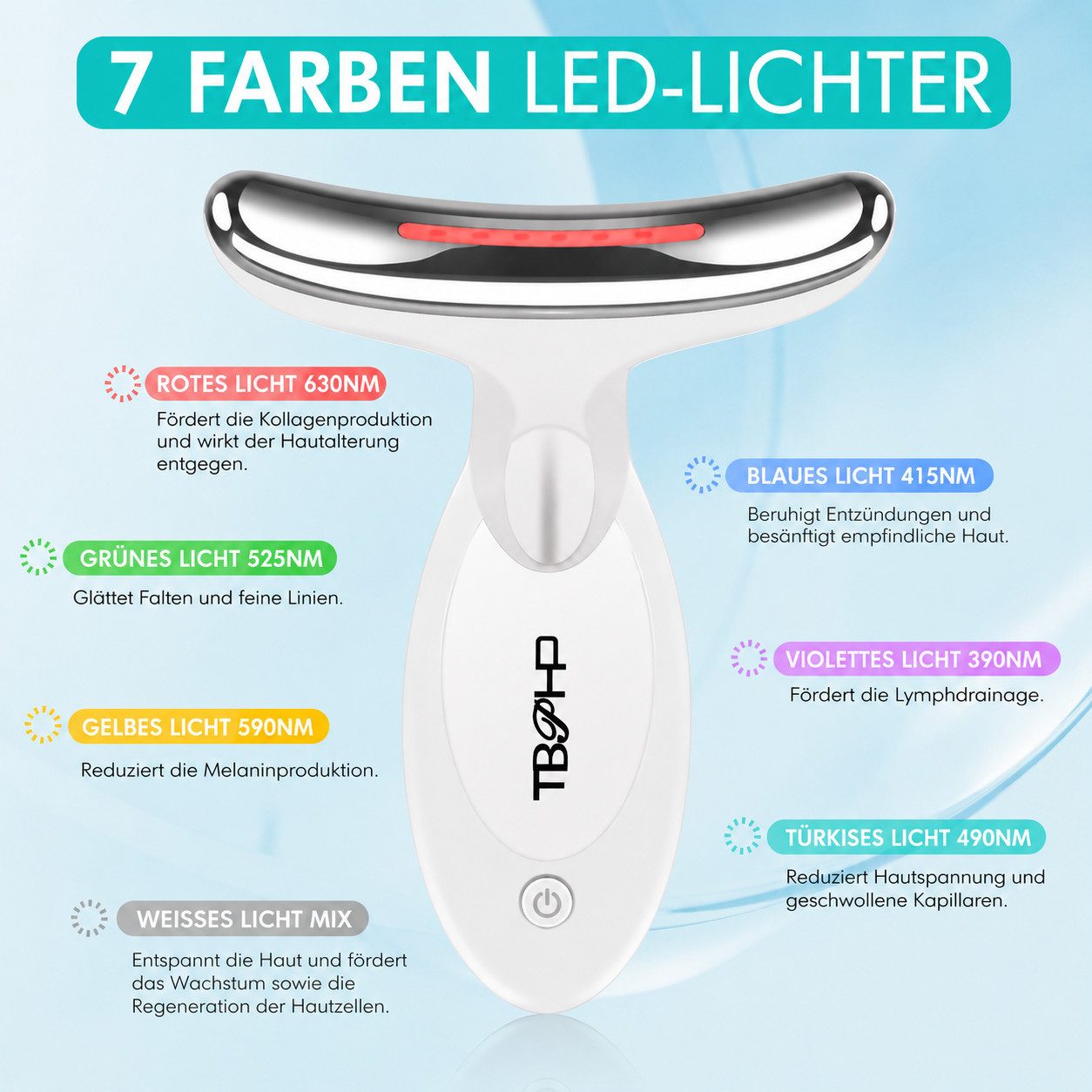 Forrlite Gesichtsmassagegerät Gegen Falten,Gesicht Schönheit Gerät mit 3 Modi, 45℃ V Face Beauty Meter Gesichtsgerät für Hautstraffung & Lifting Gesichtsmassage – Bild 2 von 5