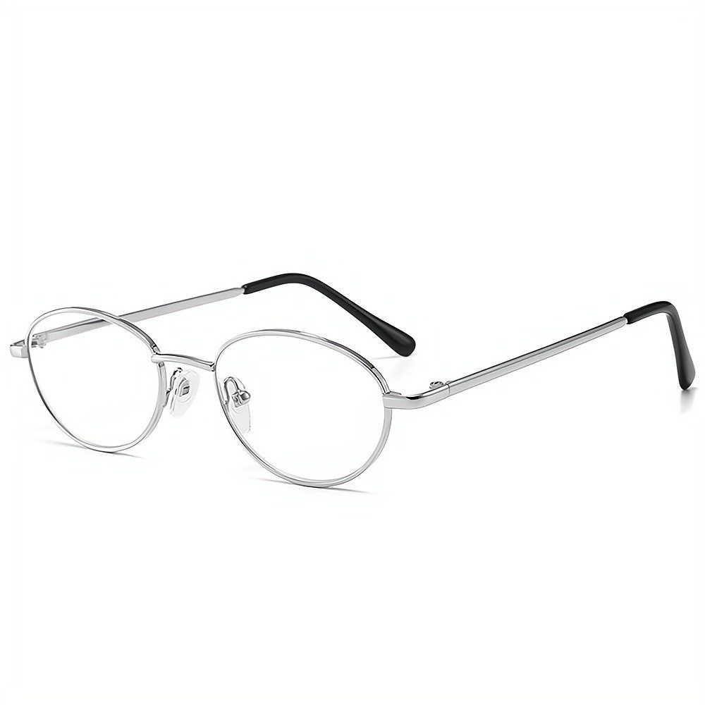 PACIEA Lesebrille Mode bedruckte Rahmen anti blaue presbyopische Gläser silvery