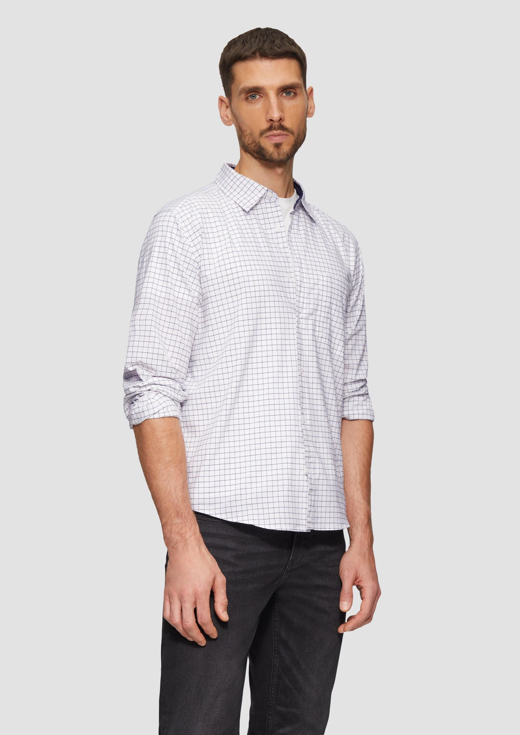 s.Oliver Langarmhemd Hemd Regular Fit: Kariertes Hemd aus Baumwollstretch m günstig online kaufen