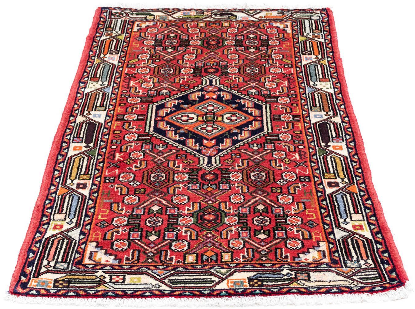 Wollteppich Hosseinabad Medaillon Rosso 125 x 80 cm, morgenland, rechteckig, Höhe: 10 mm, Handgeknüpft