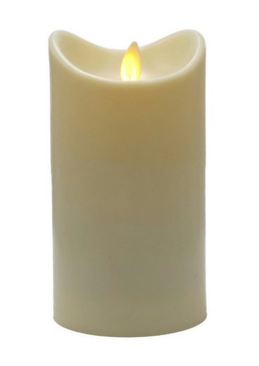 BONETTI LED-Kerze »LED Stumpenkerze mit beweglicher Flamme«, rotierender Docht, Timer, batteriebetrieben, warm-weißes LED-Kerzenlicht
