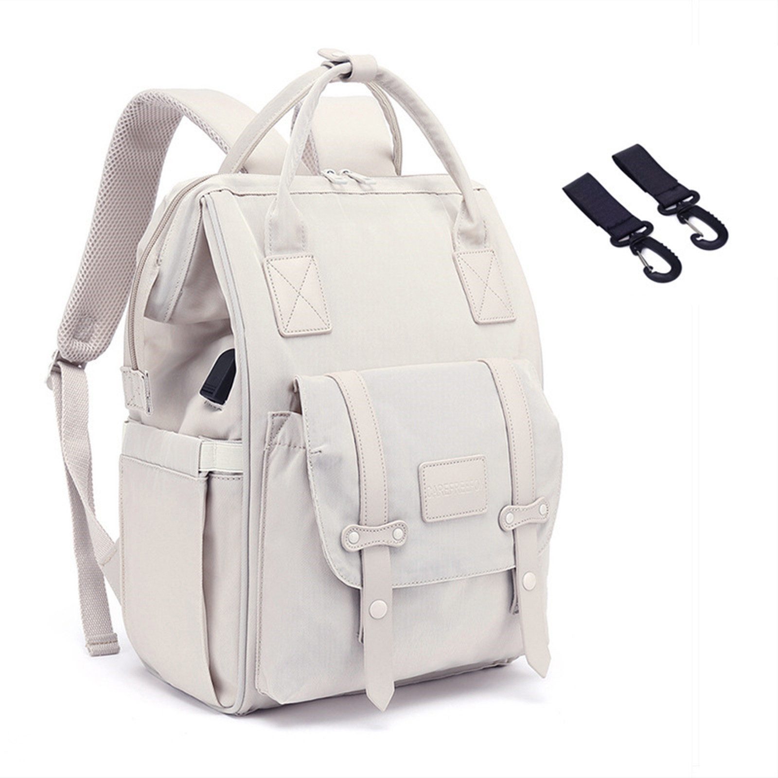 REDOM Wickelrucksack Baby Multifunktions großes Hauptfach stilvoller Alltagsrucksack (Milchfläsche Rucksack Tasche mit USB-Anschluss, Multifunktional, Babytasche), mit Kinderwagen-Haken