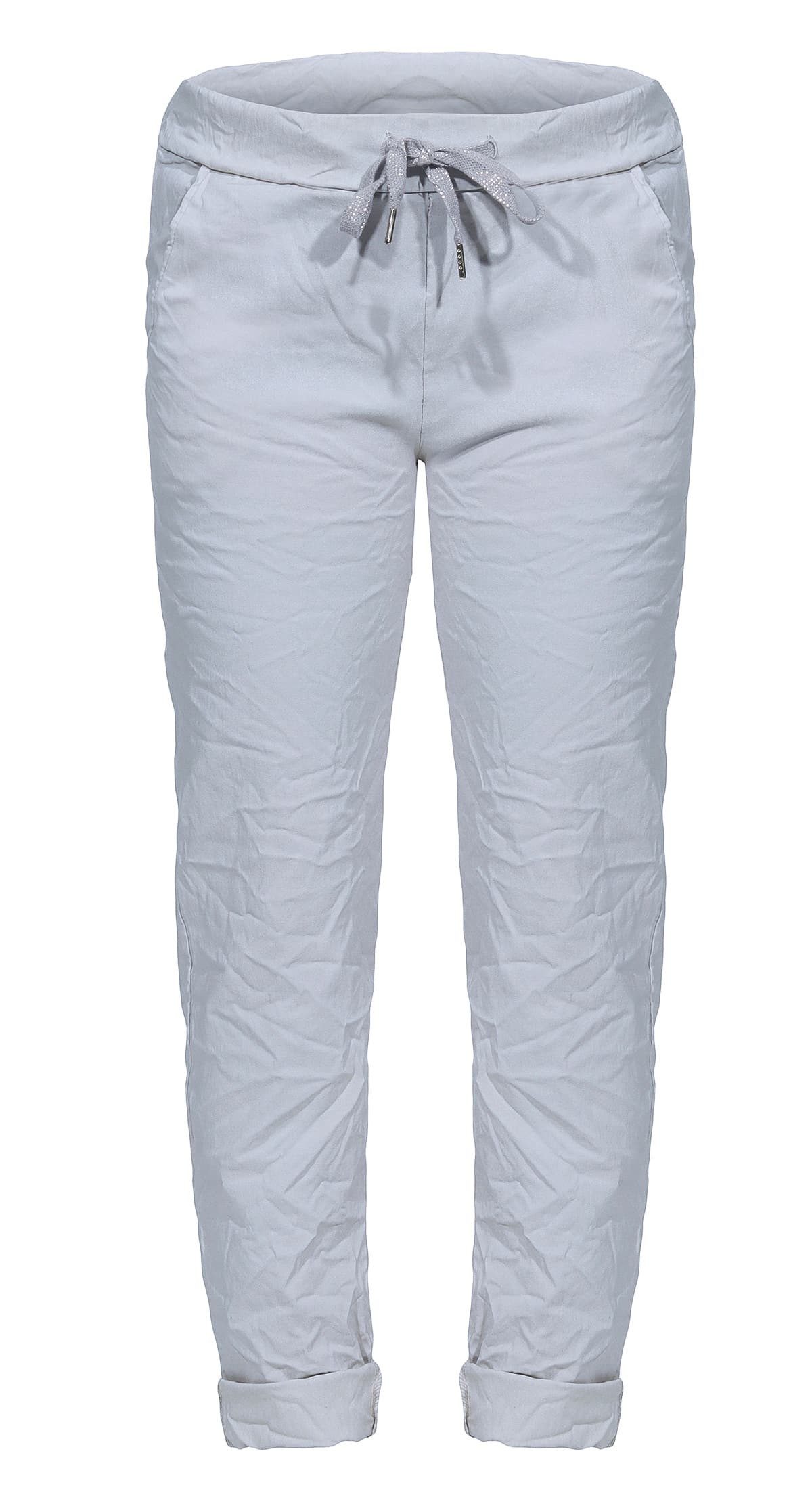 OriginalYou Schlupfhose Damen Freizeithose mit Stretch Schlupfhose Knitterlook Chino Pants in Größe 36-48 erhältlich, moderner Knitterlook, elastischer Bund