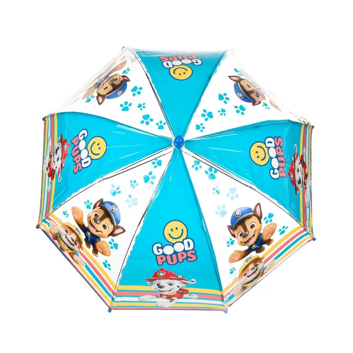 PAW PATROL Stockregenschirm Paw Patrol Good Pups transparenter Kinder-Regenschirm Ø72 cm