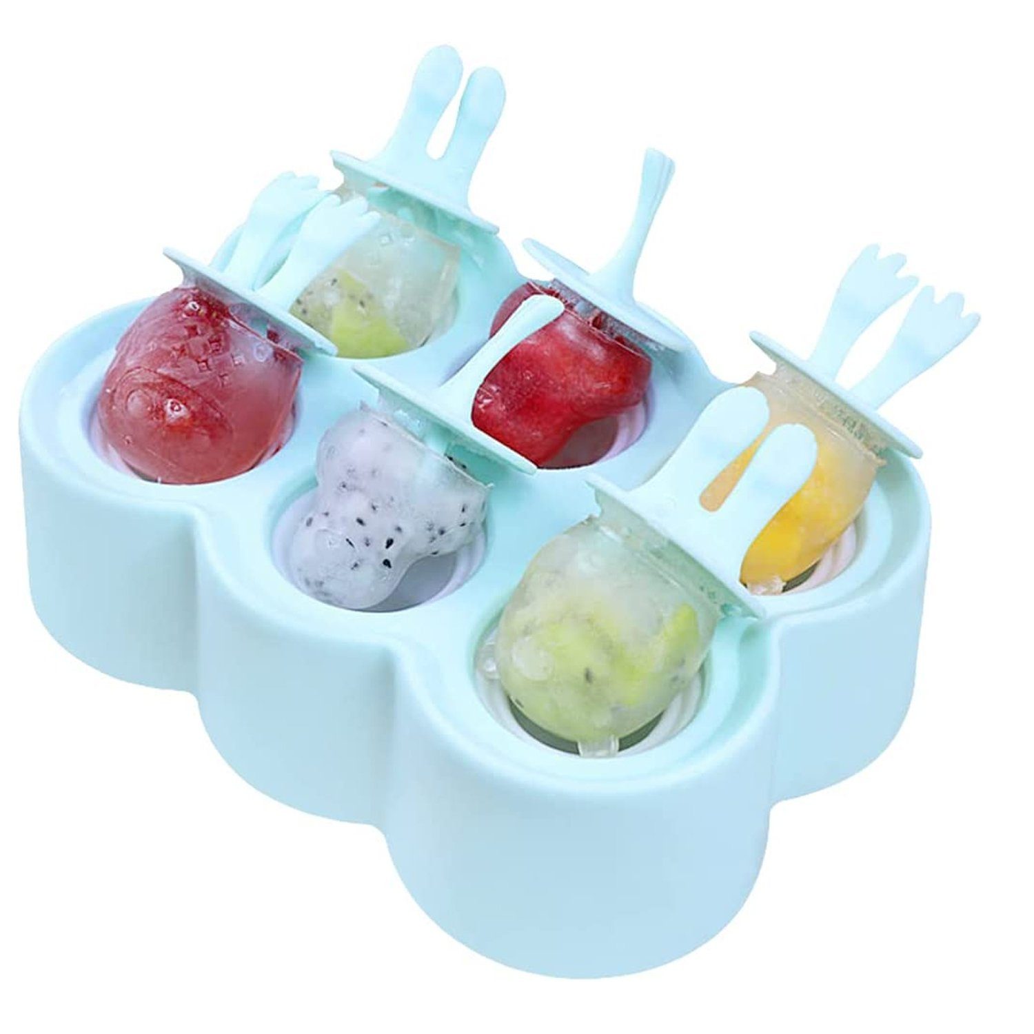 6 Eisform Eisformen, NUODWELL Popsicle Stieleisformer Formen, Stiel, am Blau Eis Eisform