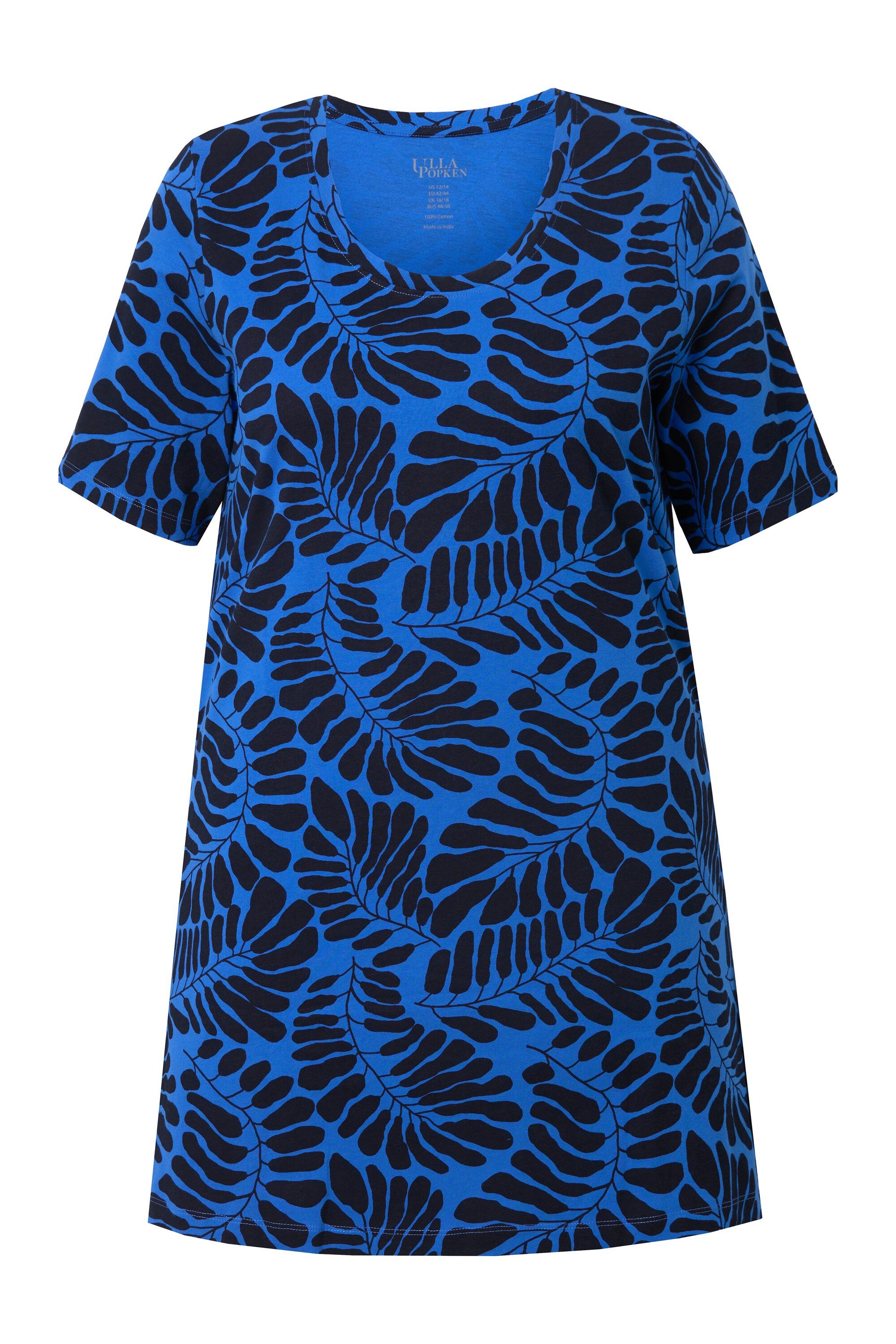 Ulla Popken Longshirt Longshirt A-Linie Rundhalsausschnitt günstig online kaufen