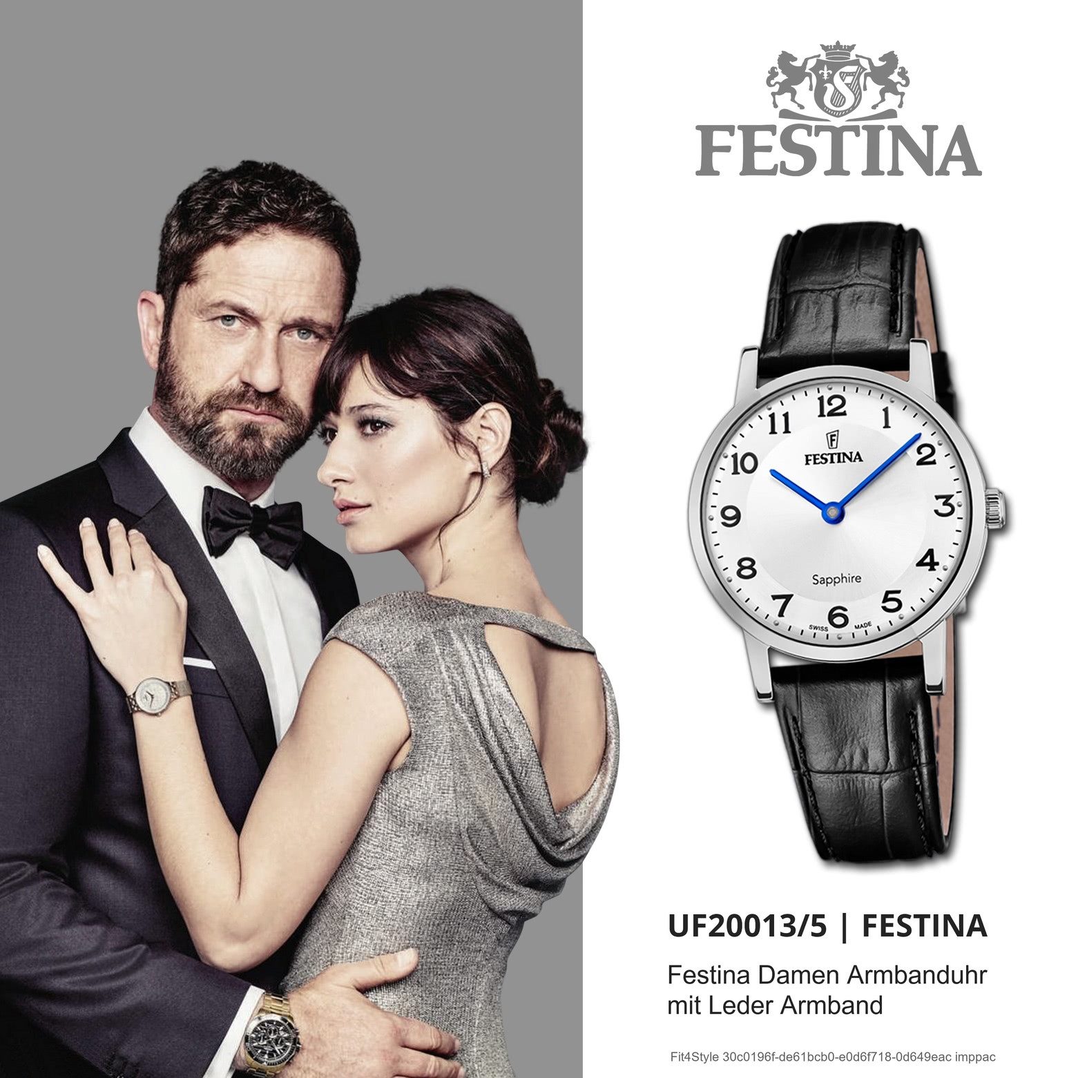 Festina Quarzuhr Festina Damenuhr Leder schwarz Festina, (Analoguhr), Damen Armbanduhr rund, Lederarmband schwarz, Elegant