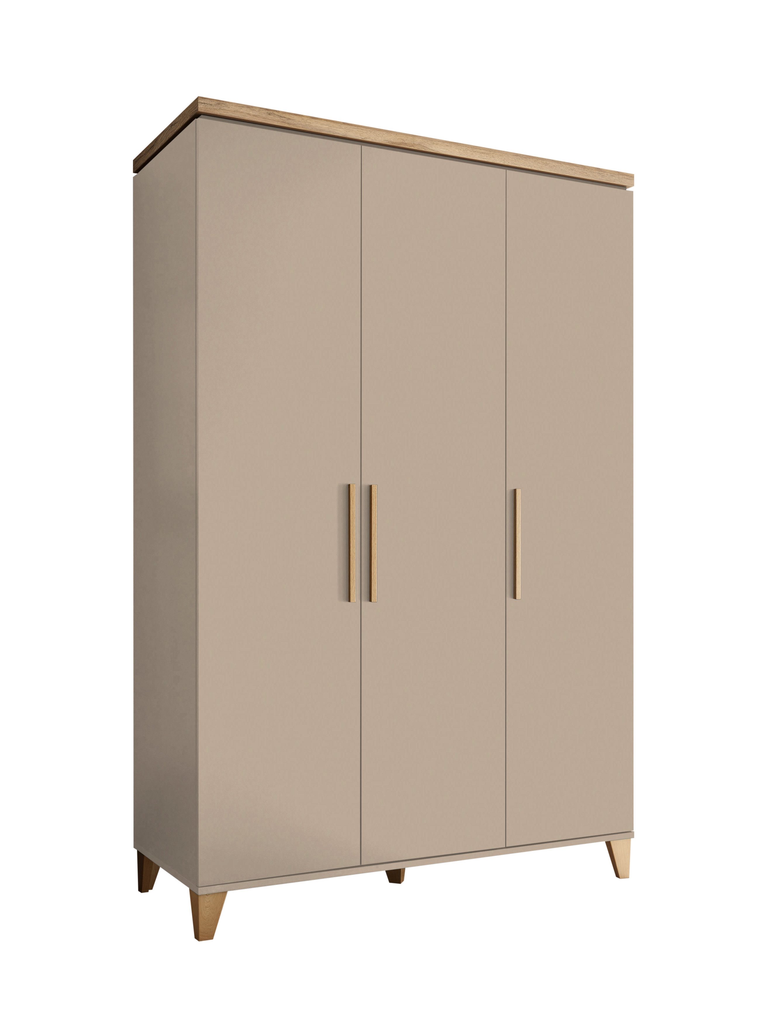 möbel-direkt.de Babyzimmer-Komplettset Hilda, (Komplett Set, 5-tlg., Schrank, Babybett, Wickelkommode, Standregal, Wandboard), höhenverstellbares Lattenrost und Schlupfsprossen