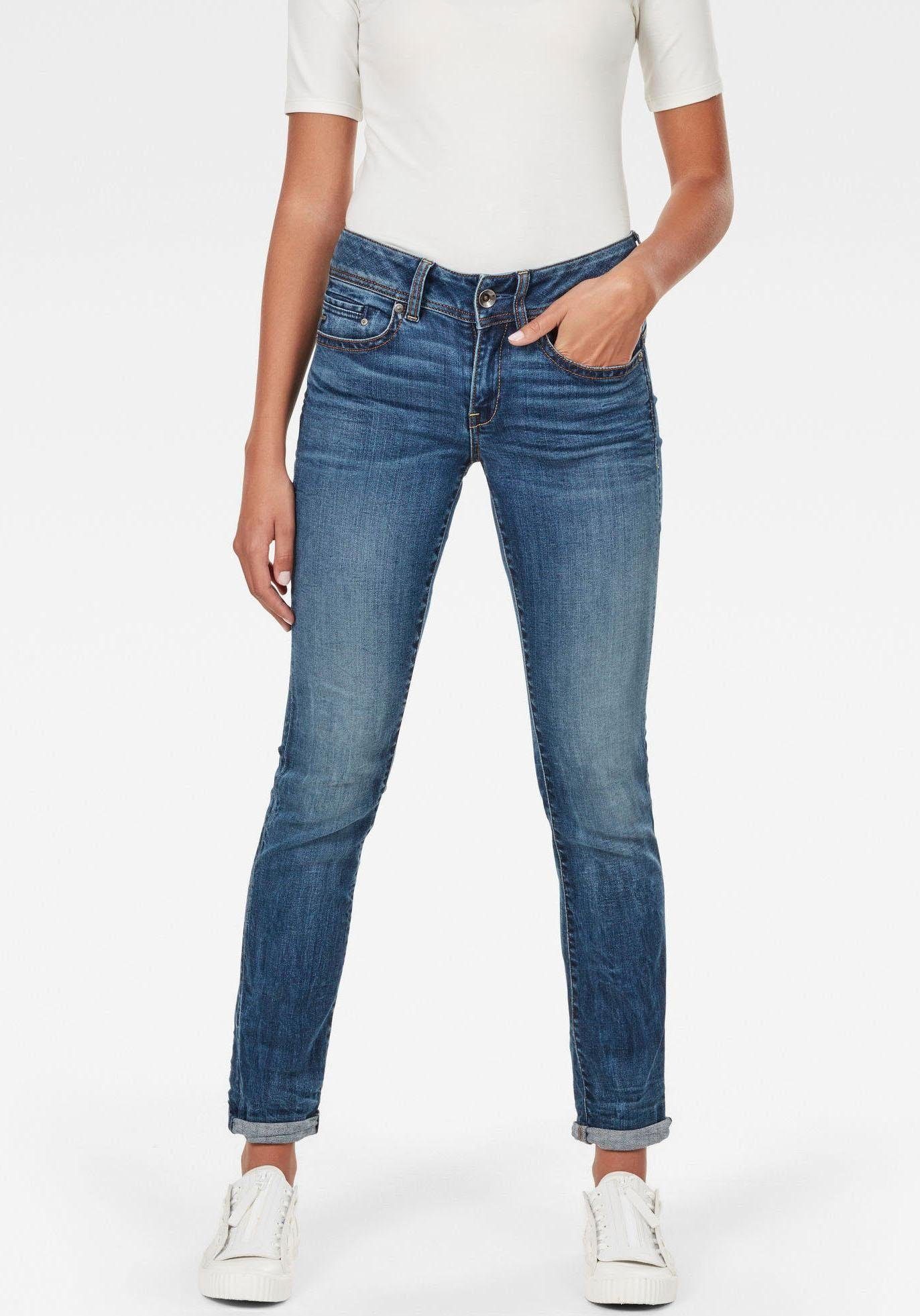 G-STAR Straight-Jeans Midge Straight Women mit Used-Effekten