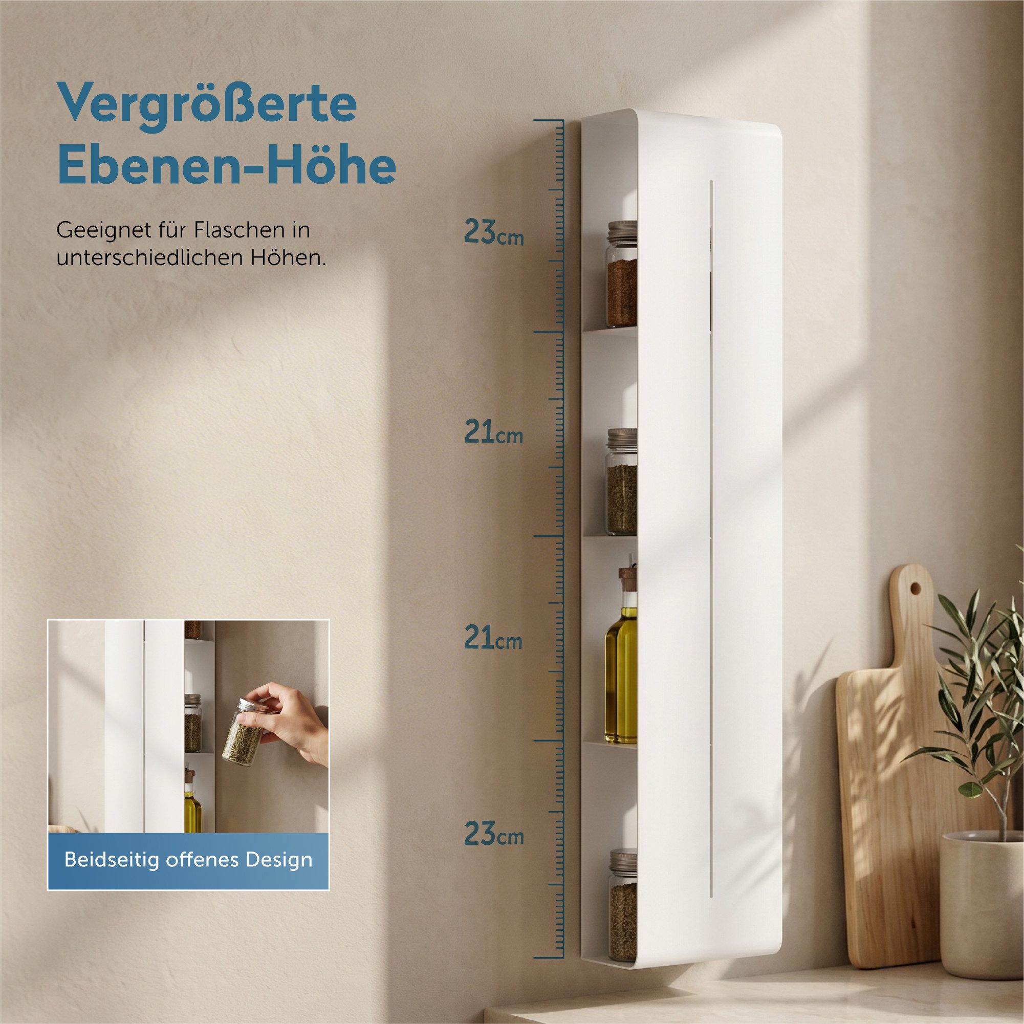 doporro Duschregal Wandregal Badezimmer Regal Schmal aus Metall mit 4 Etagen Reglo-16, Aus Kohlenstoffstahl, BTH: 90x20x9 cm – Bild 4 von 5