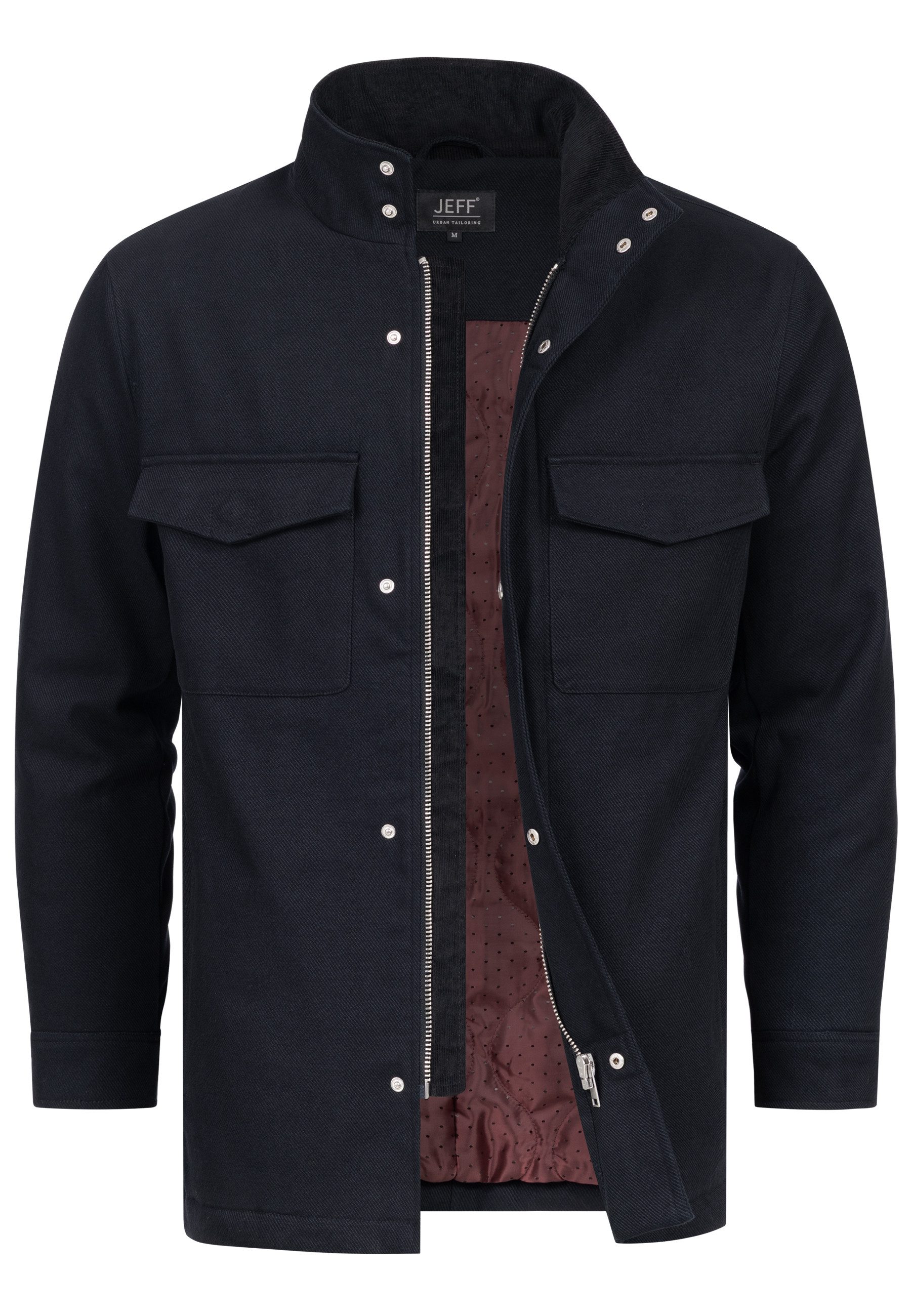 Jeff Sommerjacke Herren JFAntoine Wintermantel Herrenmantel aus strapazierfähigem Baumwoll-Twill mit Stehkragen